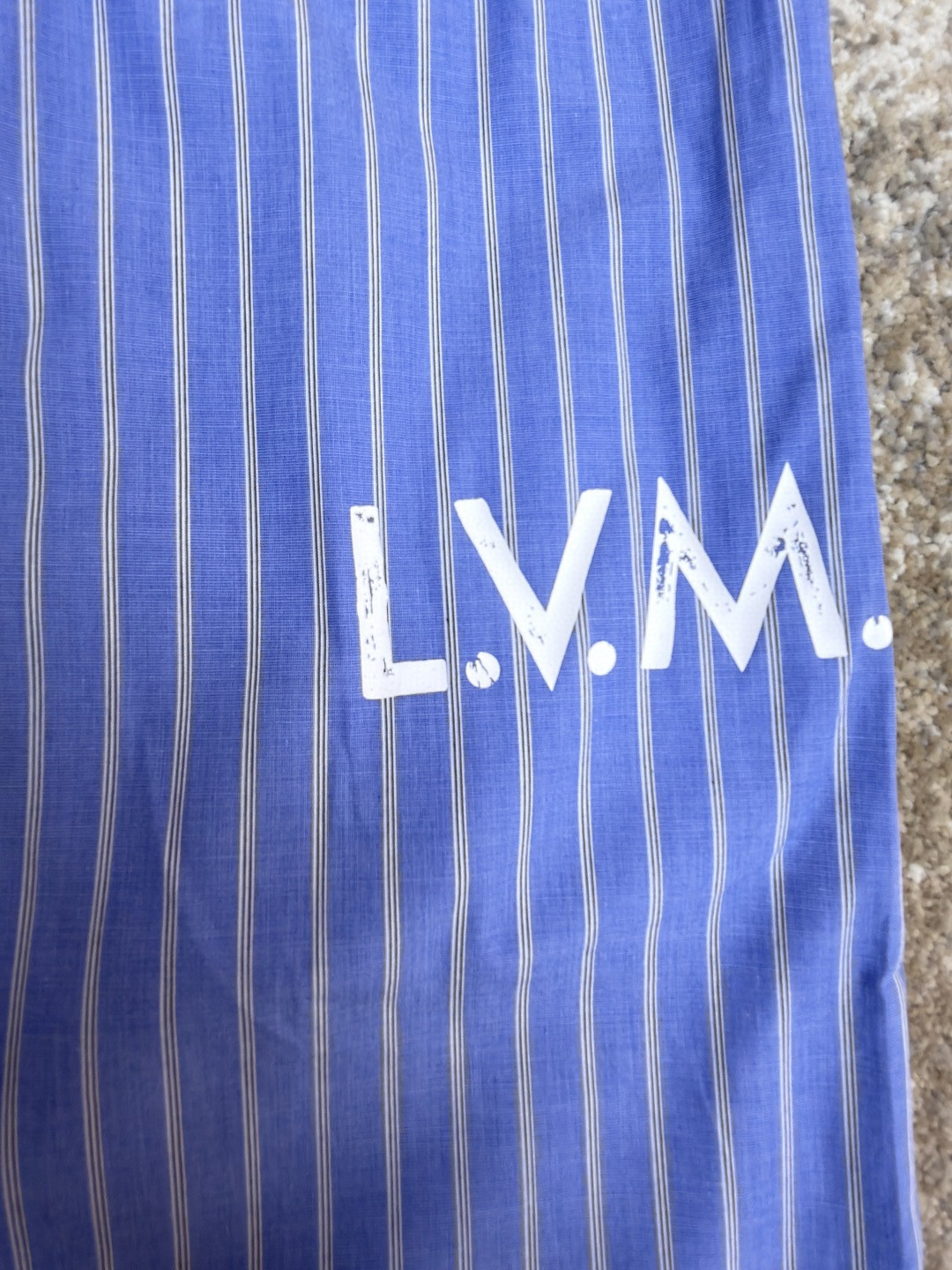 LOUIS VUITTON 路易威登 条纹提花印花松紧腰短裤 五分裤 休闲裤 裤子 蓝色 A5 