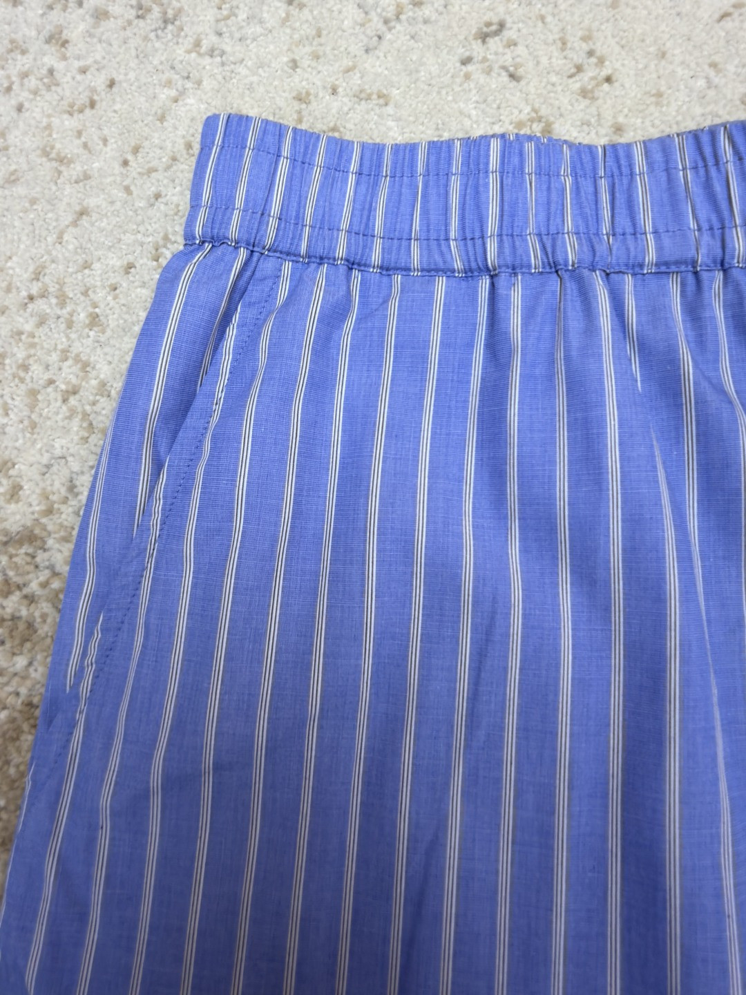 LOUIS VUITTON 路易威登 条纹提花印花松紧腰短裤 五分裤 休闲裤 裤子 蓝色 A5 