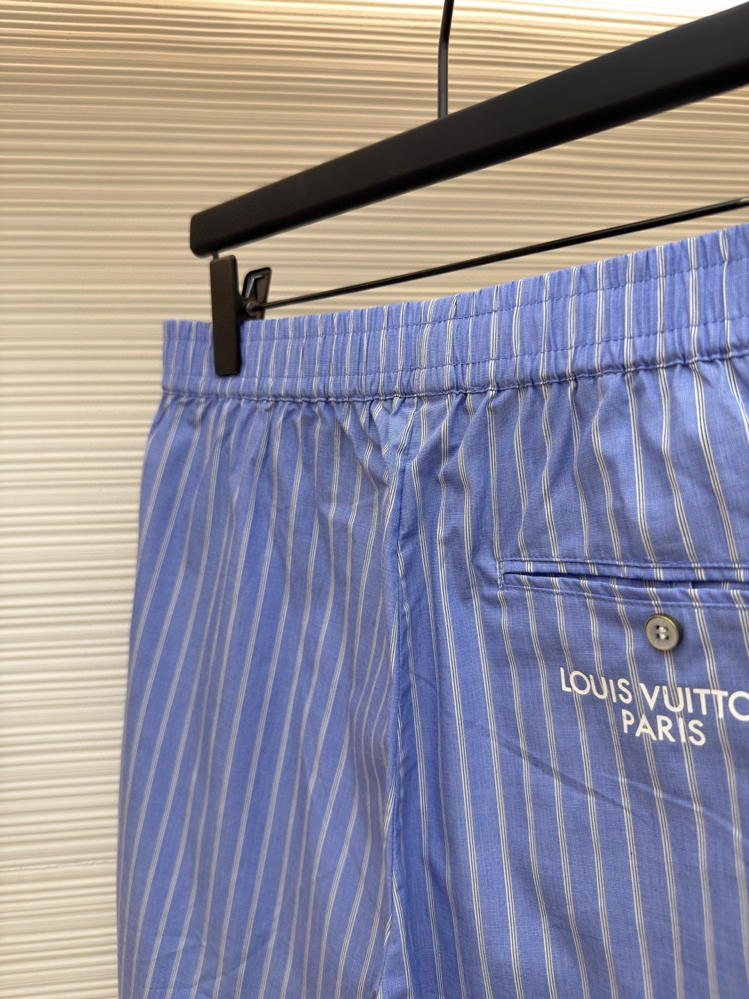 LOUIS VUITTON 路易威登 条纹提花印花松紧腰短裤 五分裤 休闲裤 裤子 蓝色 A5 