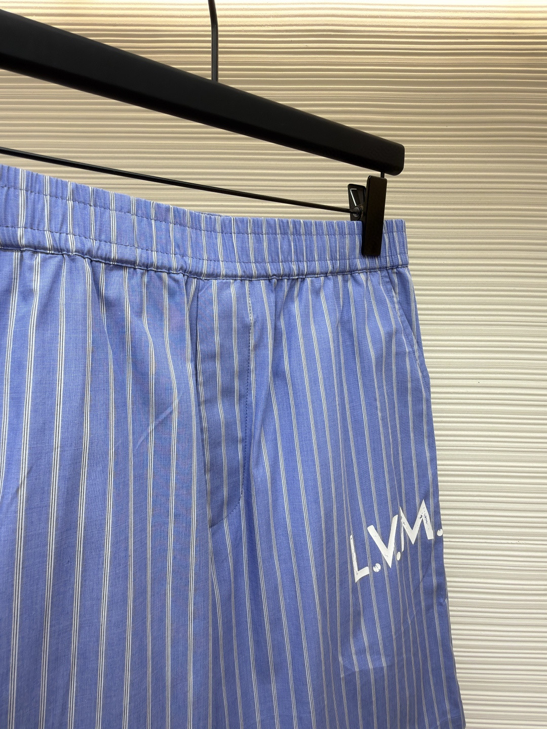 LOUIS VUITTON 路易威登 条纹提花印花松紧腰短裤 五分裤 休闲裤 裤子 蓝色 A5 