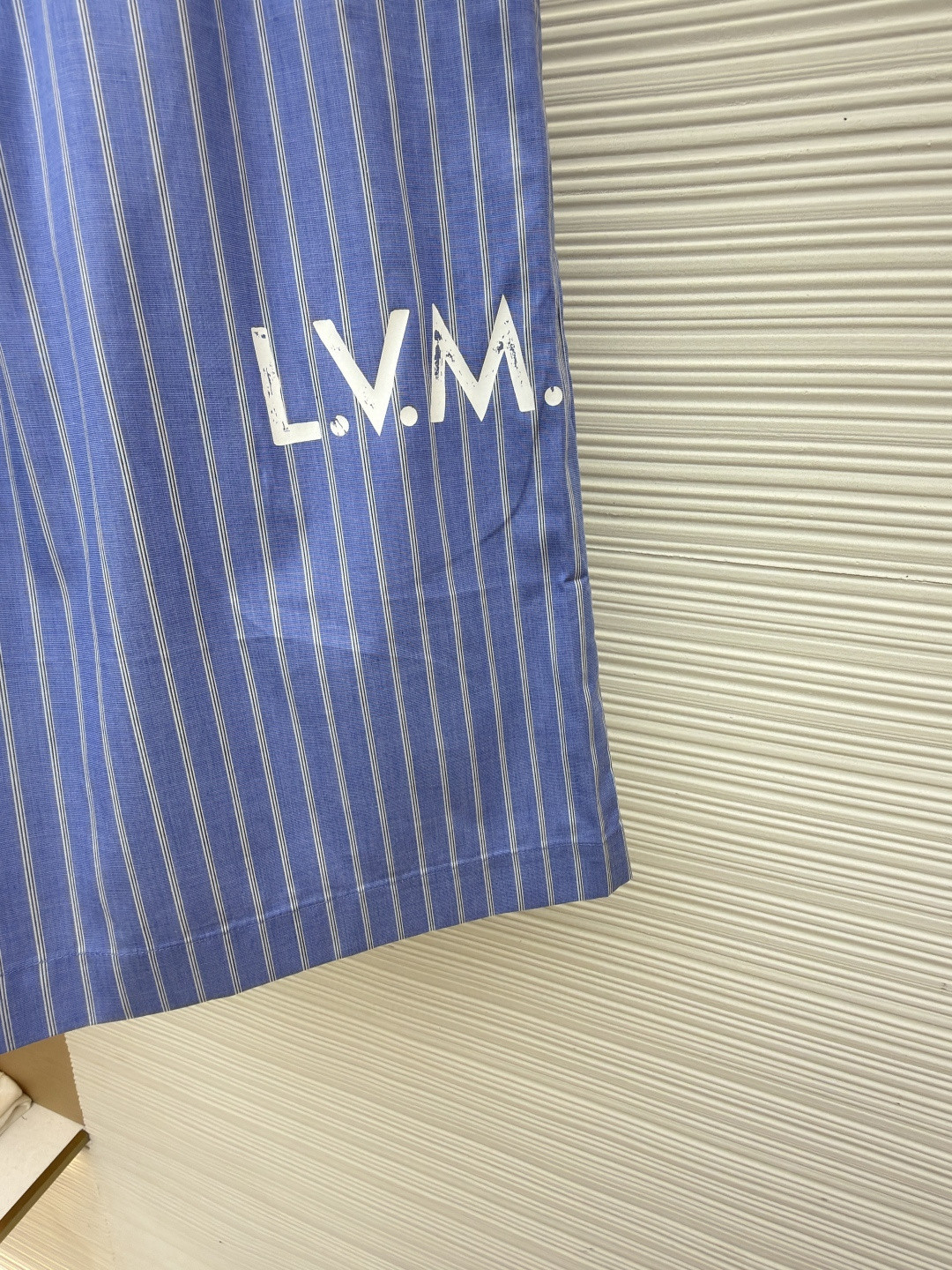 LOUIS VUITTON 路易威登 条纹提花印花松紧腰短裤 五分裤 休闲裤 裤子 蓝色 A5 