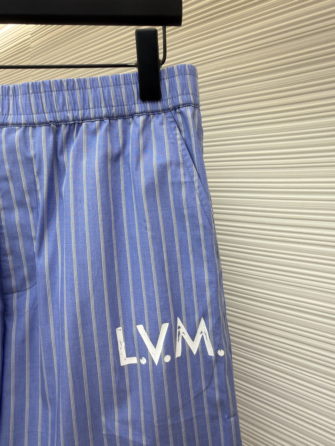 LOUIS VUITTON 路易威登 条纹提花印花松紧腰短裤 五分裤 休闲裤 裤子 蓝色 A5 
