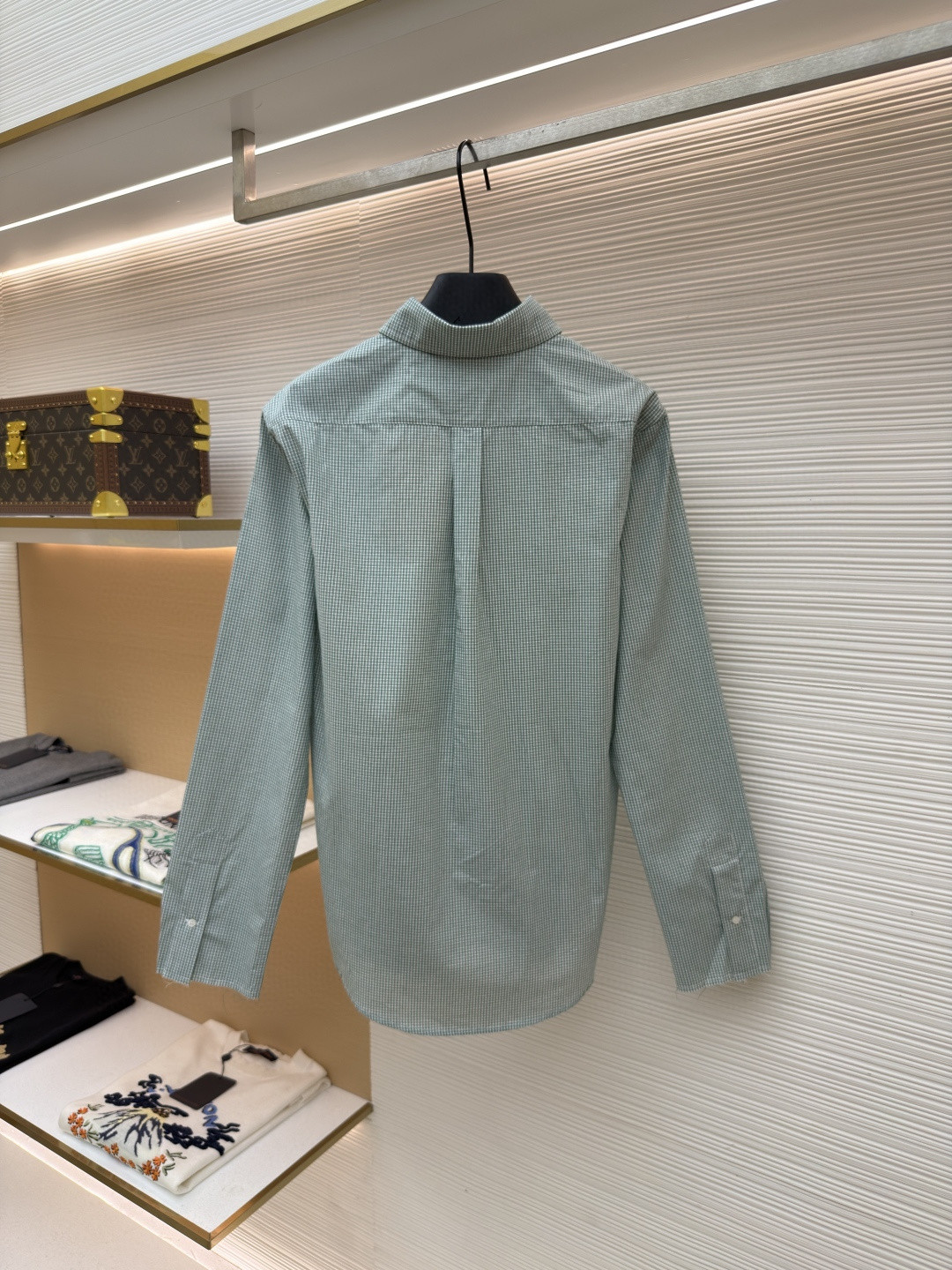 MIU MIU 缪缪 Automne系列 单排扣格纹衬衫 外套 长袖 绿色 A7 MK1842-1805-F077U-S-OOO