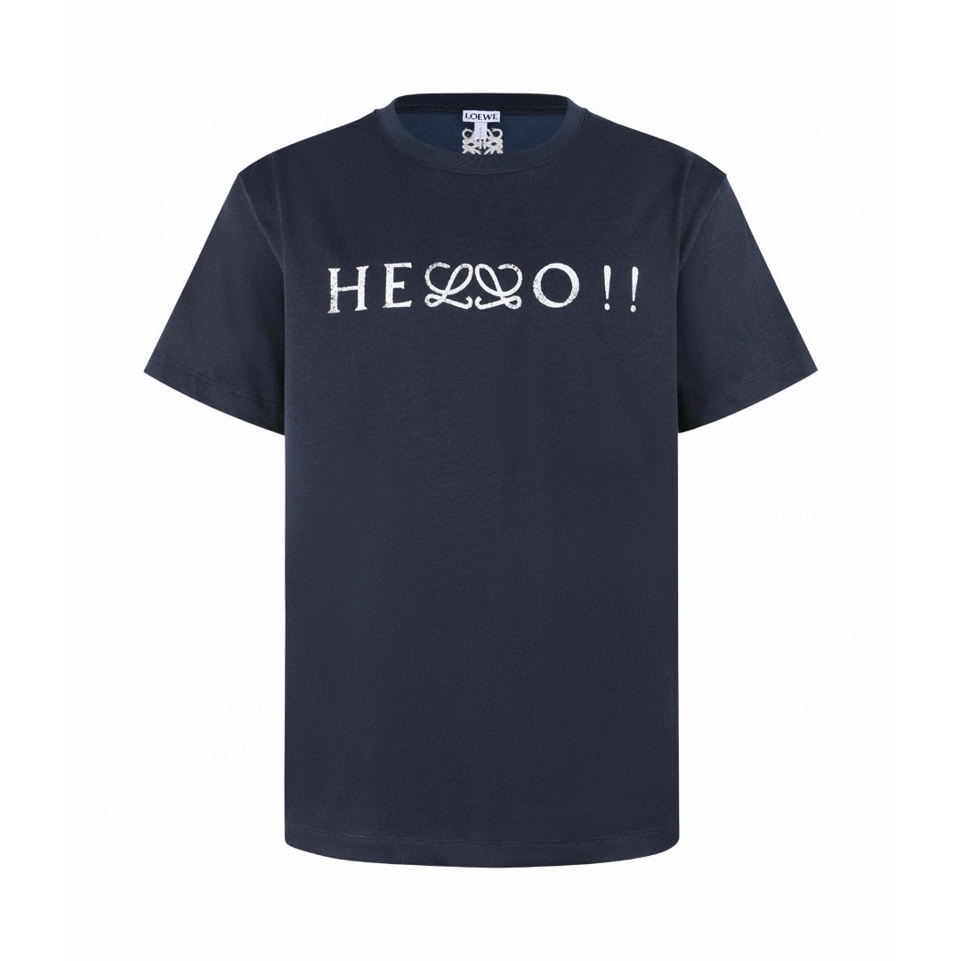 Loewe 罗意威 字母logo印花圆领短袖 T恤 蓝色 A0 H526Y22XD7-5110