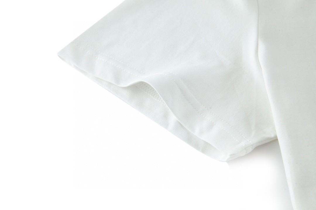 Loewe 罗意威 植绒绣花logo圆领短袖 T恤 白色 黑色 A0