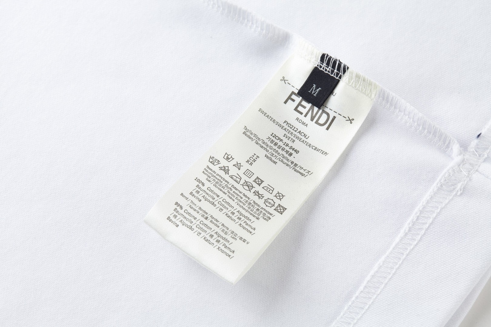 FENDI 芬迪 刺绣手绘标识T恤 短袖 套头 夏季 白色 黑色 A0 FY0936AYZ9F0H0G