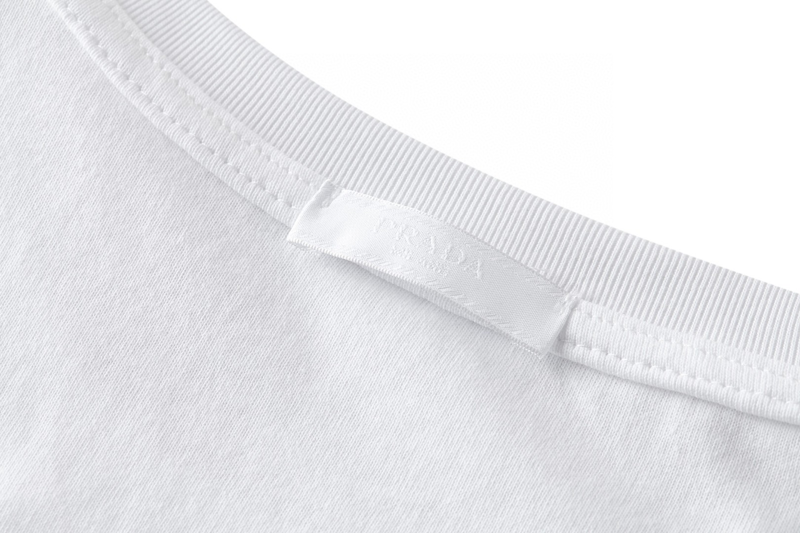 PRADA 普拉达 毛巾刺绣标识圆领短袖 T恤 夏季 黑色 蓝色 白色 A0 UJN897-14LB-F0008-S-OOO