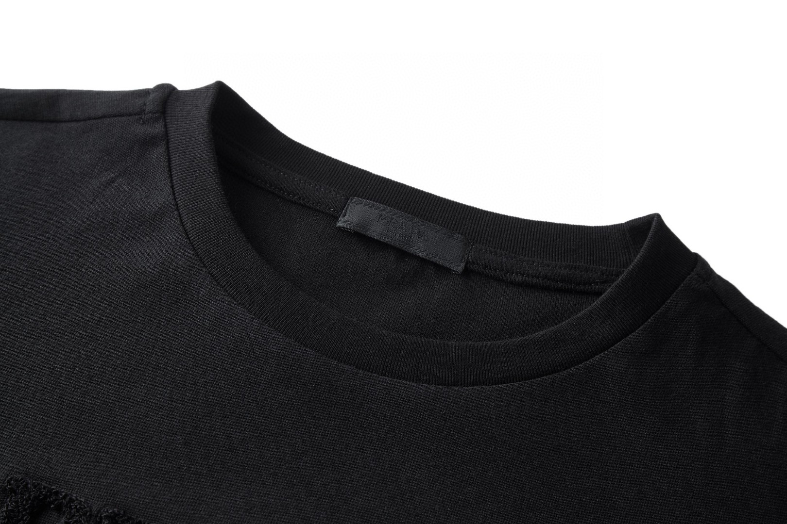 PRADA 普拉达 毛巾刺绣标识圆领短袖 T恤 夏季 黑色 蓝色 白色 A0 UJN897-14LB-F0008-S-OOO