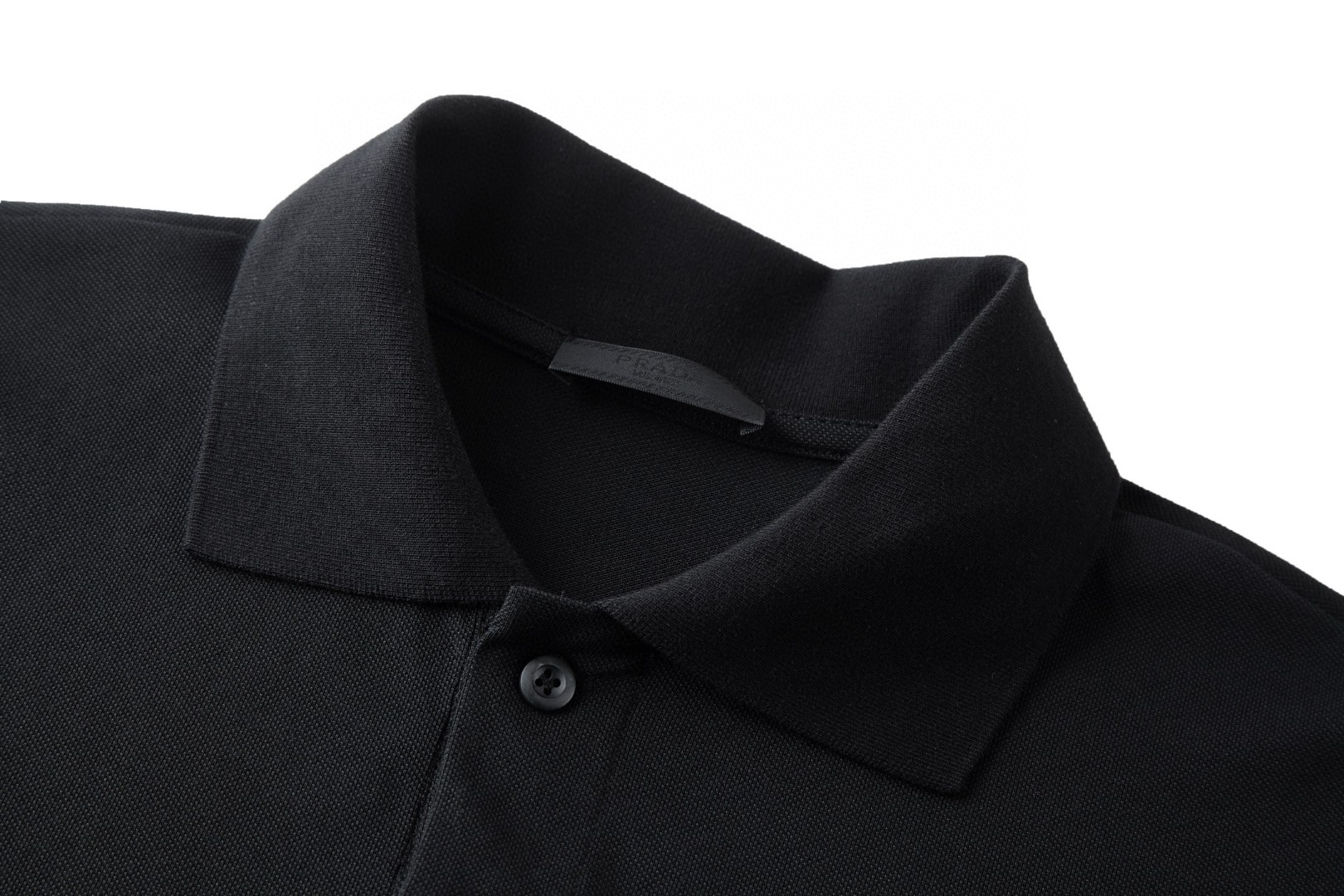 PRADA 普拉达 钢标翻领Polo衫 短袖 T恤 夏季 白色 黑色 A0 UJN444-XGS-F0009-S-WM3