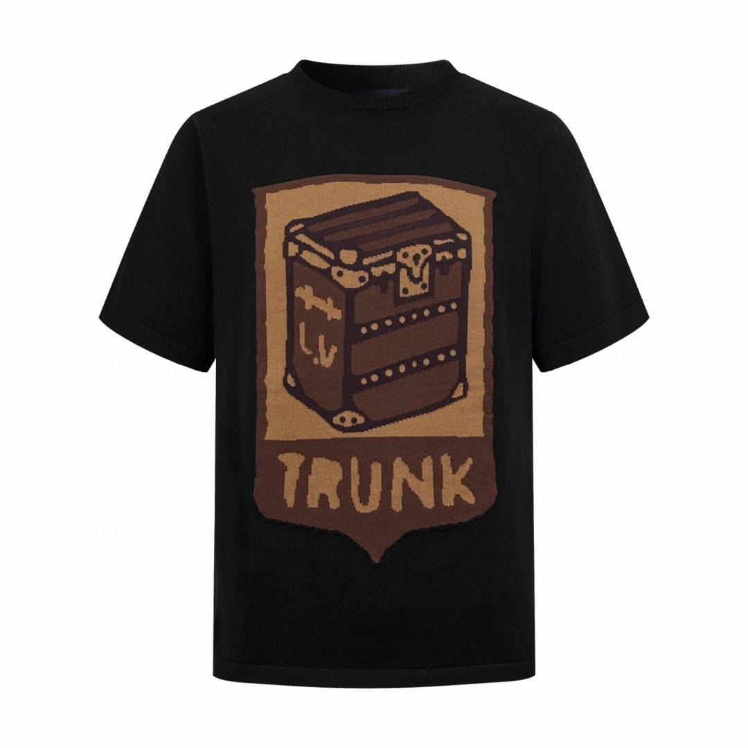 LOUIS VUITTON 路易威登 硬箱针织圆领短袖 T恤 白色 黑色 A5 1AJDWT