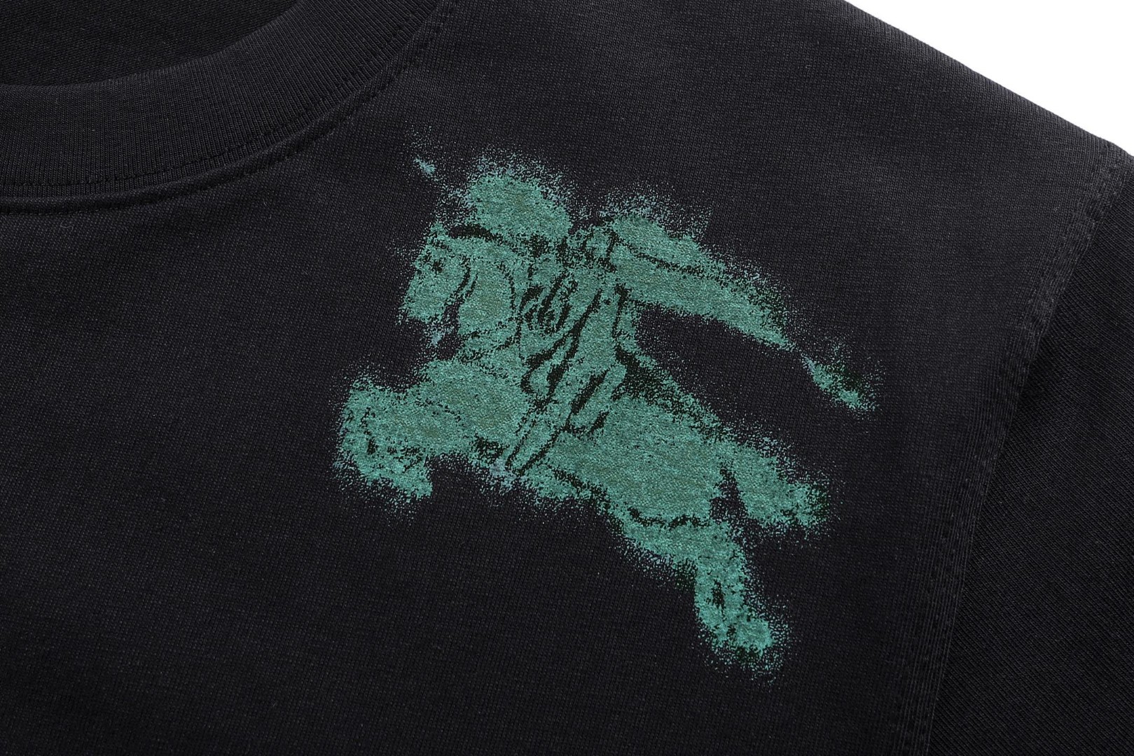 Burberry 巴宝莉 肩膀战马涂鸦骑士印花圆领Tee 短袖 T恤 白色 黑色 A0 80904331