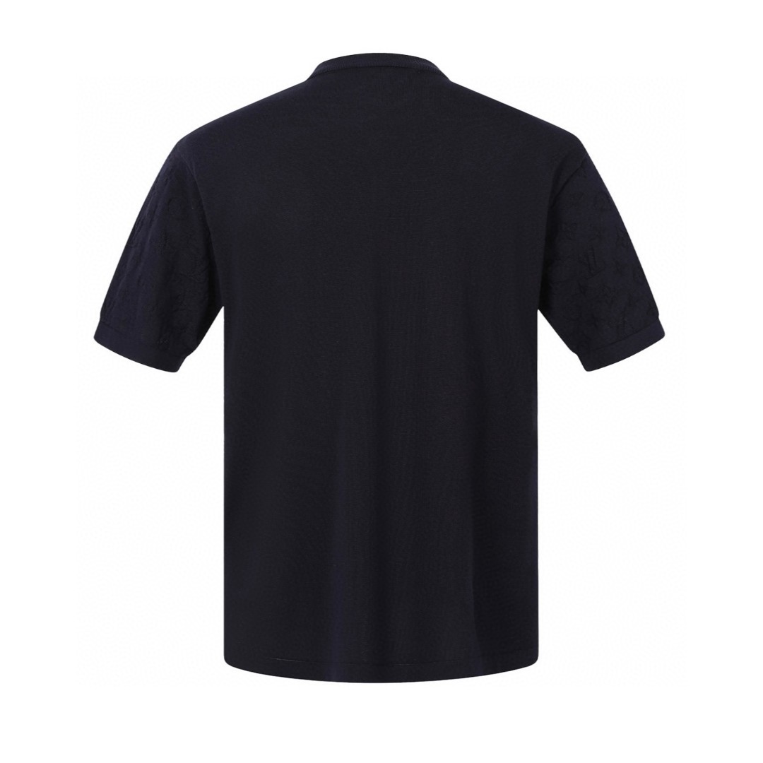 LOUIS VUITTON 路易威登 LV 提花暗纹logo毛织短袖 夏季 T恤 男女同款 棕色 白色 黑色 A0 1AFQA6