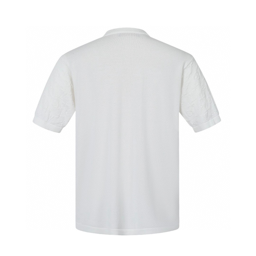 LOUIS VUITTON 路易威登 LV 提花暗纹logo毛织短袖 夏季 T恤 男女同款 棕色 白色 黑色 A0 1AFQA6