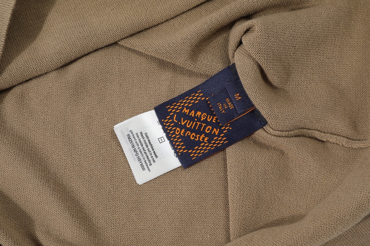 LOUIS VUITTON 路易威登 LV 提花暗纹logo毛织短袖 夏季 T恤 男女同款 棕色 白色 黑色 A0 1AFQA6