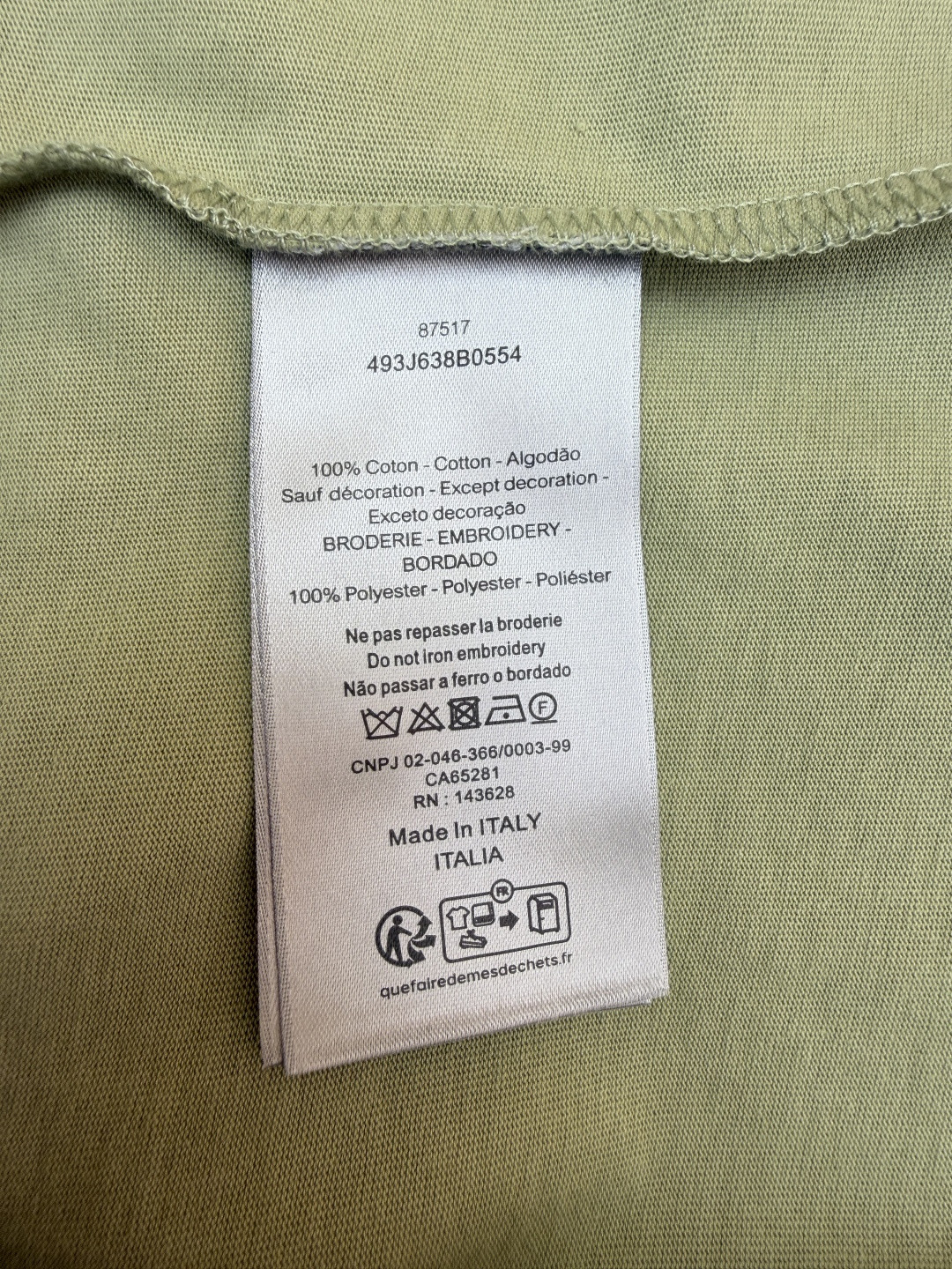 DIOR 迪奥 多色补丁圆领短袖 T恤 夏季 白色 黑色 绿色 A0 613J696E0677-C086