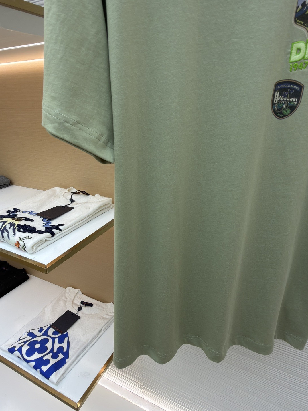 DIOR 迪奥 多色补丁圆领短袖 T恤 夏季 白色 黑色 绿色 A0 613J696E0677-C086