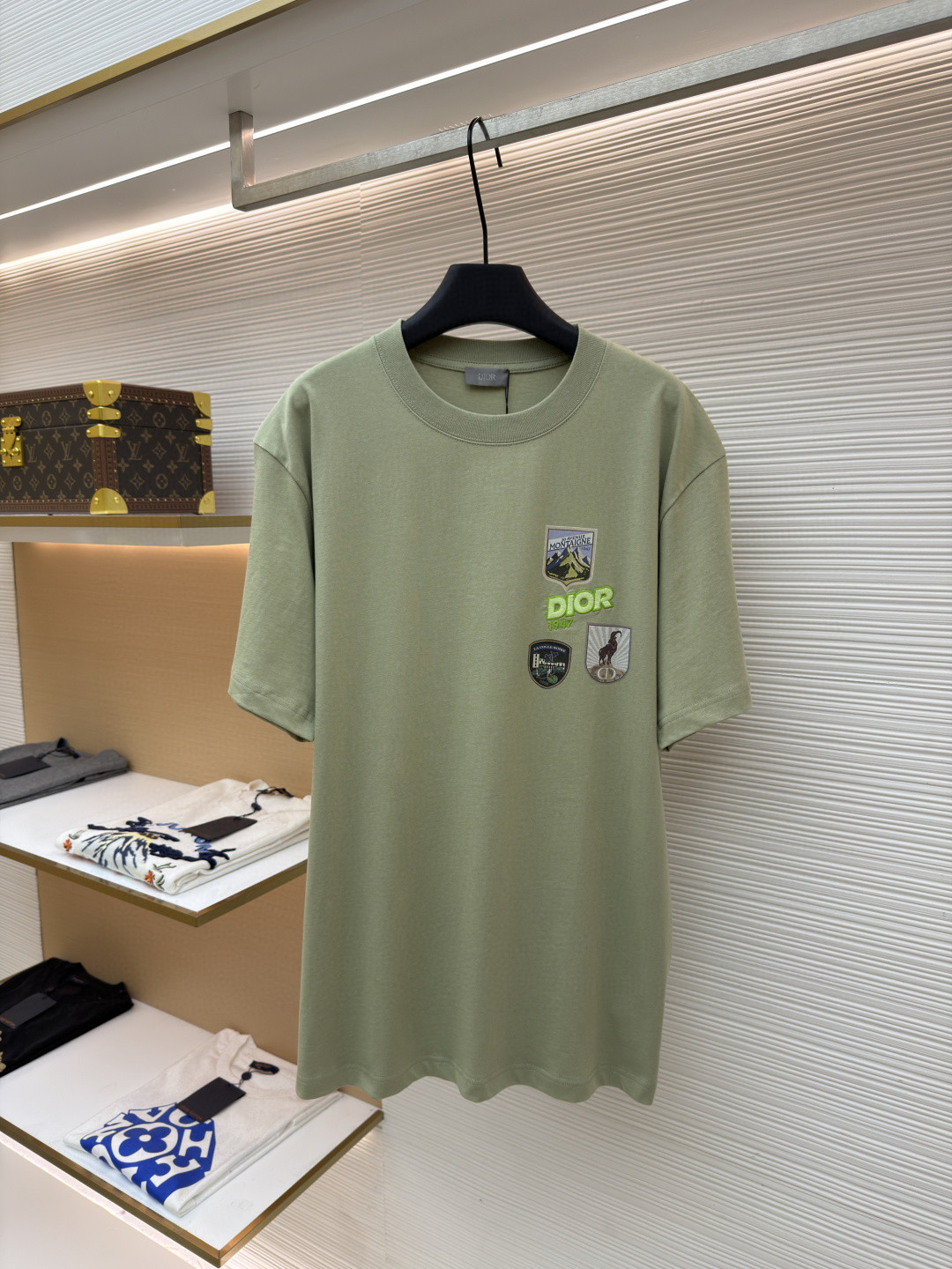 DIOR 迪奥 多色补丁圆领短袖 T恤 夏季 白色 黑色 绿色 A0 613J696E0677-C086