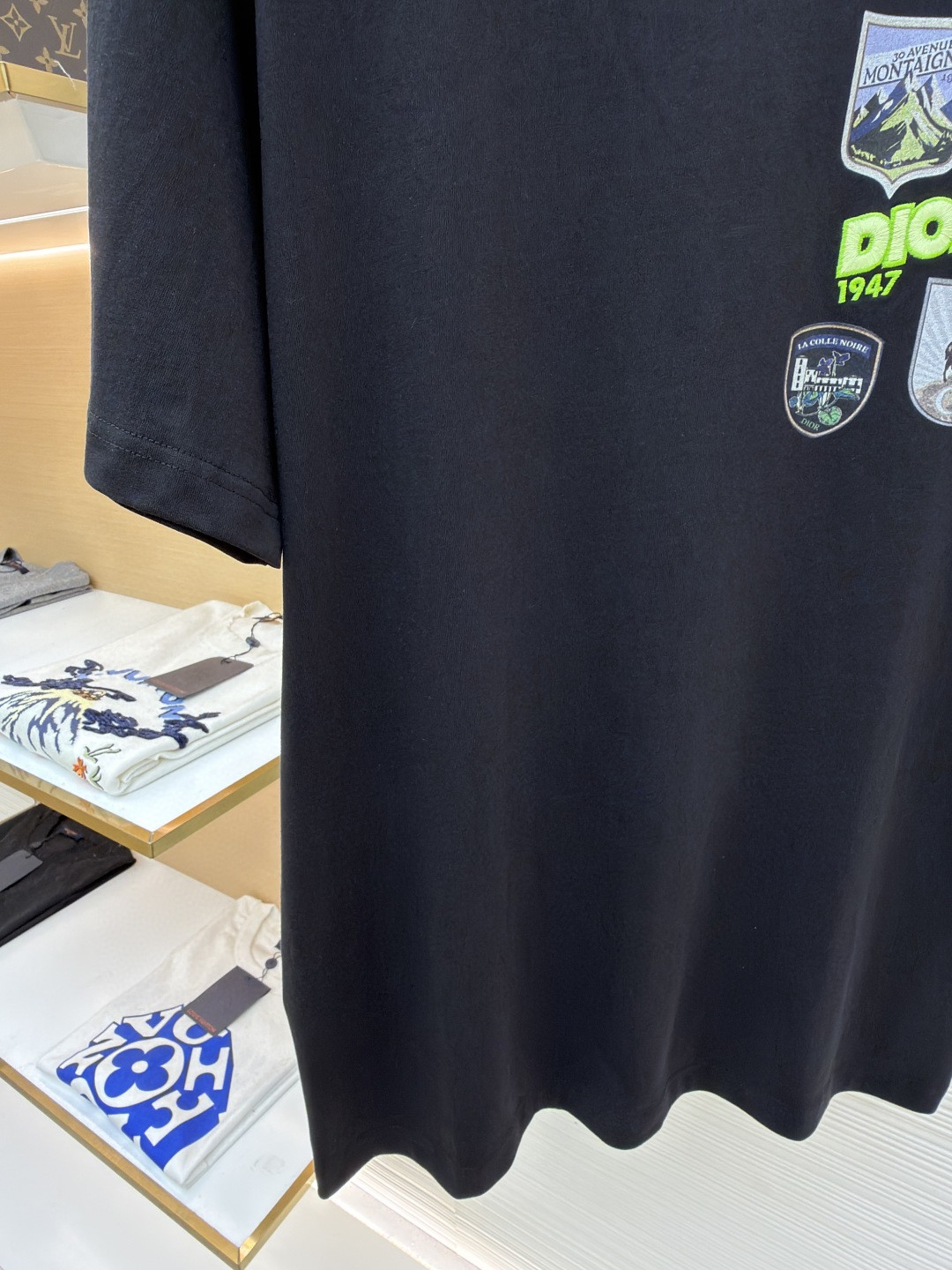 DIOR 迪奥 多色补丁圆领短袖 T恤 夏季 白色 黑色 绿色 A0 613J696E0677-C086