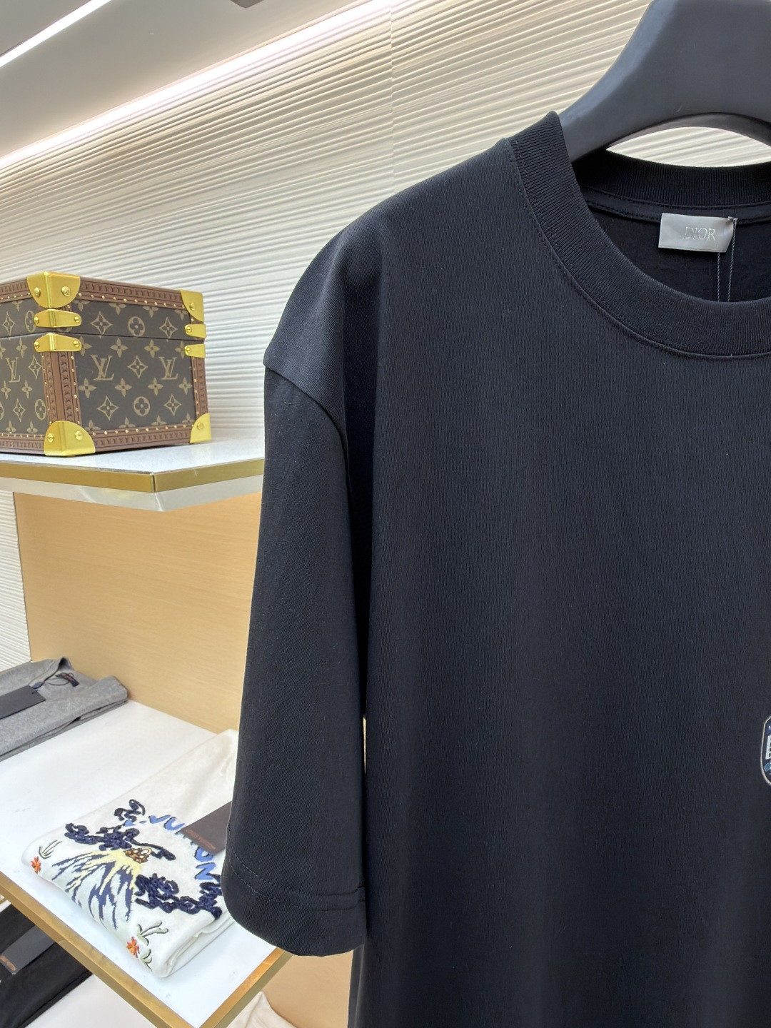 DIOR 迪奥 多色补丁圆领短袖 T恤 夏季 白色 黑色 绿色 A0 613J696E0677-C086