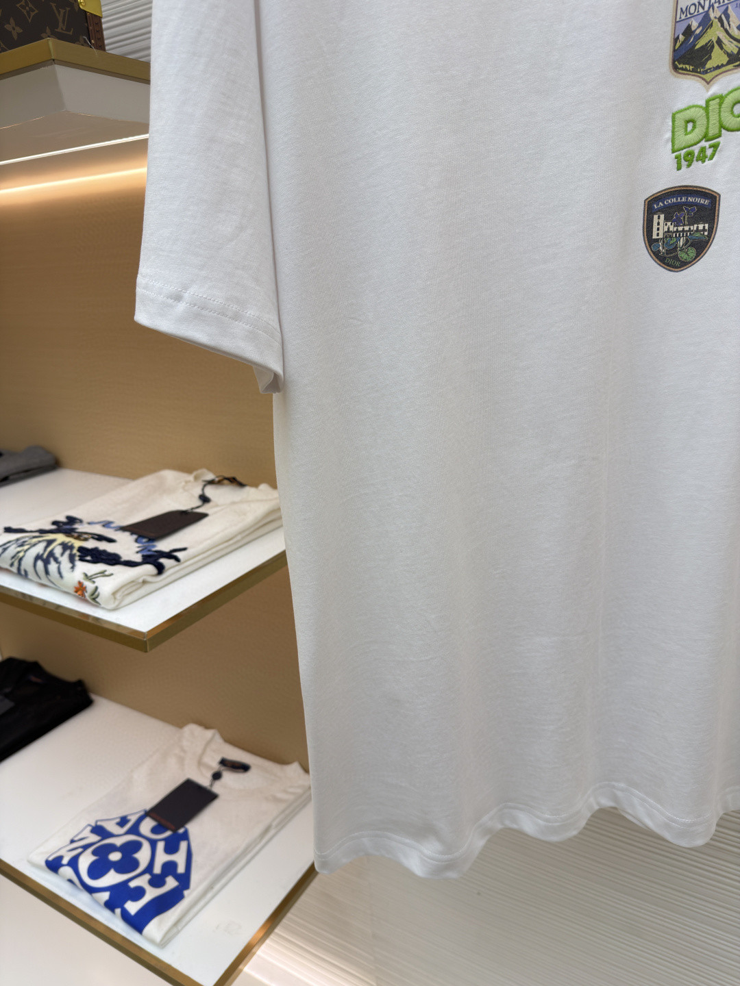 DIOR 迪奥 多色补丁圆领短袖 T恤 夏季 白色 黑色 绿色 A0 613J696E0677-C086