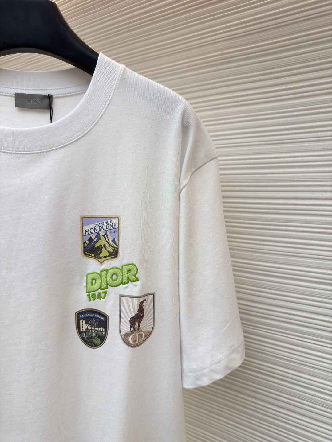 DIOR 迪奥 多色补丁圆领短袖 T恤 夏季 白色 黑色 绿色 A0 613J696E0677-C086