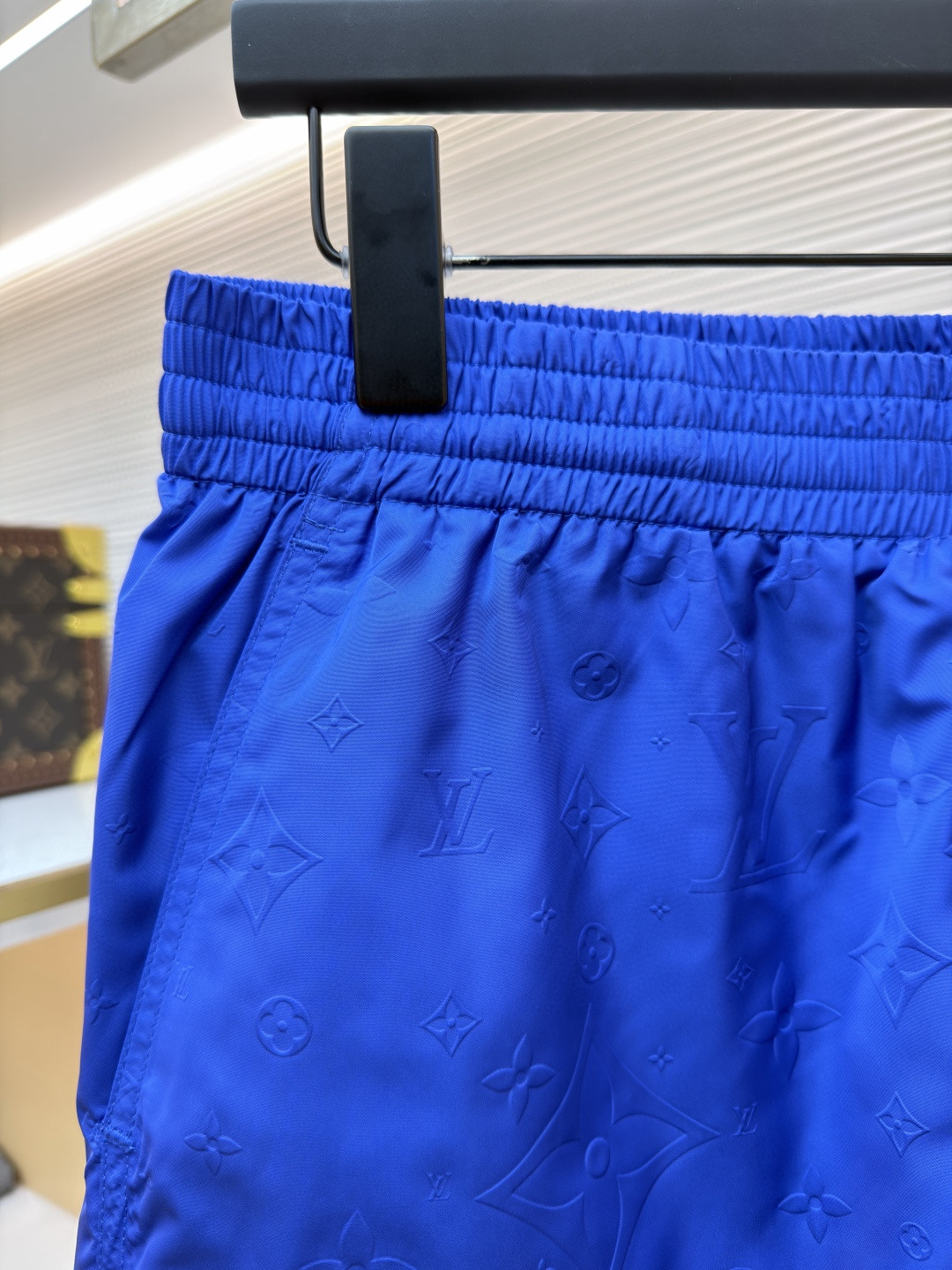 LOUIS VUITTON 路易威登 暗纹老花松紧腰沙滩短裤 五分裤 休闲裤 裤子 黑色 粉色 浅蓝色 海军蓝 绿色 橙色 蓝色 A0 1A7Y0P