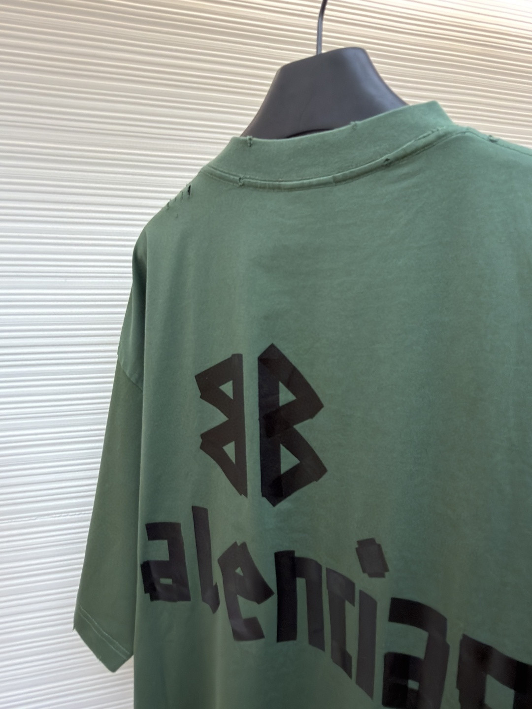 Balenciaga 巴黎世家 美纹纸胶带短袖 T恤 圆领 夏季 绿色 灰色 黑色 白色 做旧黑 黄黑色 黑色 深绿色 A0 739784TOVA92942