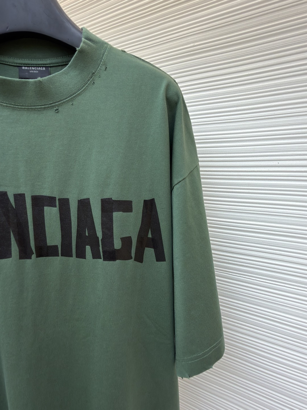 Balenciaga 巴黎世家 美纹纸胶带短袖 T恤 圆领 夏季 绿色 灰色 黑色 白色 做旧黑 黄黑色 黑色 深绿色 A0 739784TOVA92942