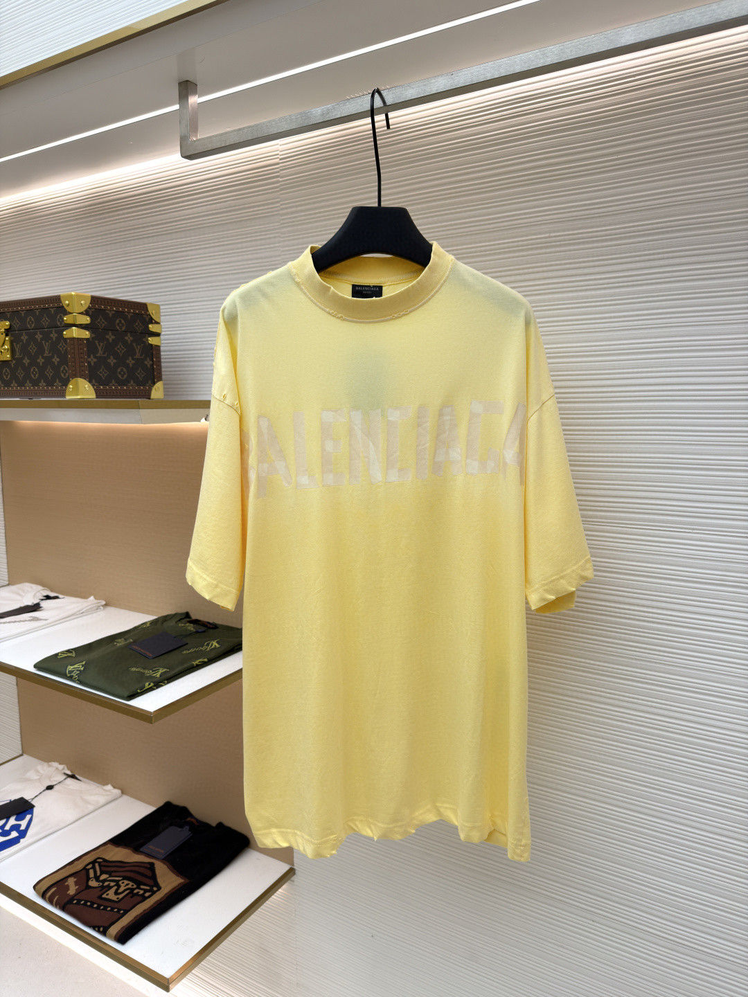 Balenciaga 巴黎世家 美纹纸胶带短袖 T恤 圆领 夏季 绿色 灰色 黑色 白色 做旧黑 黄黑色 黑色 深绿色 A0 739784TOVA92942