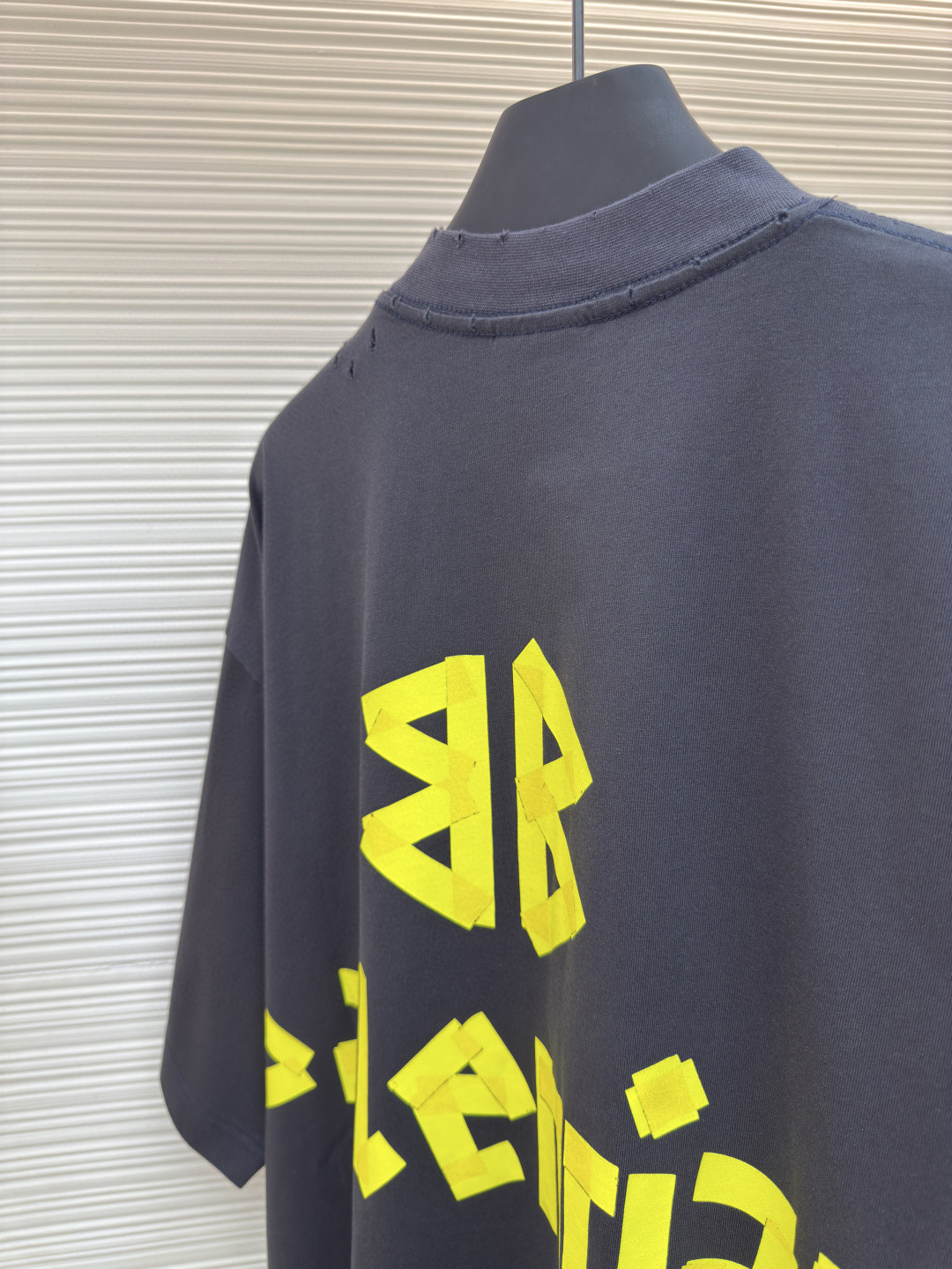 Balenciaga 巴黎世家 美纹纸胶带短袖 T恤 圆领 夏季 绿色 灰色 黑色 白色 做旧黑 黄黑色 黑色 深绿色 A0 739784TOVA92942