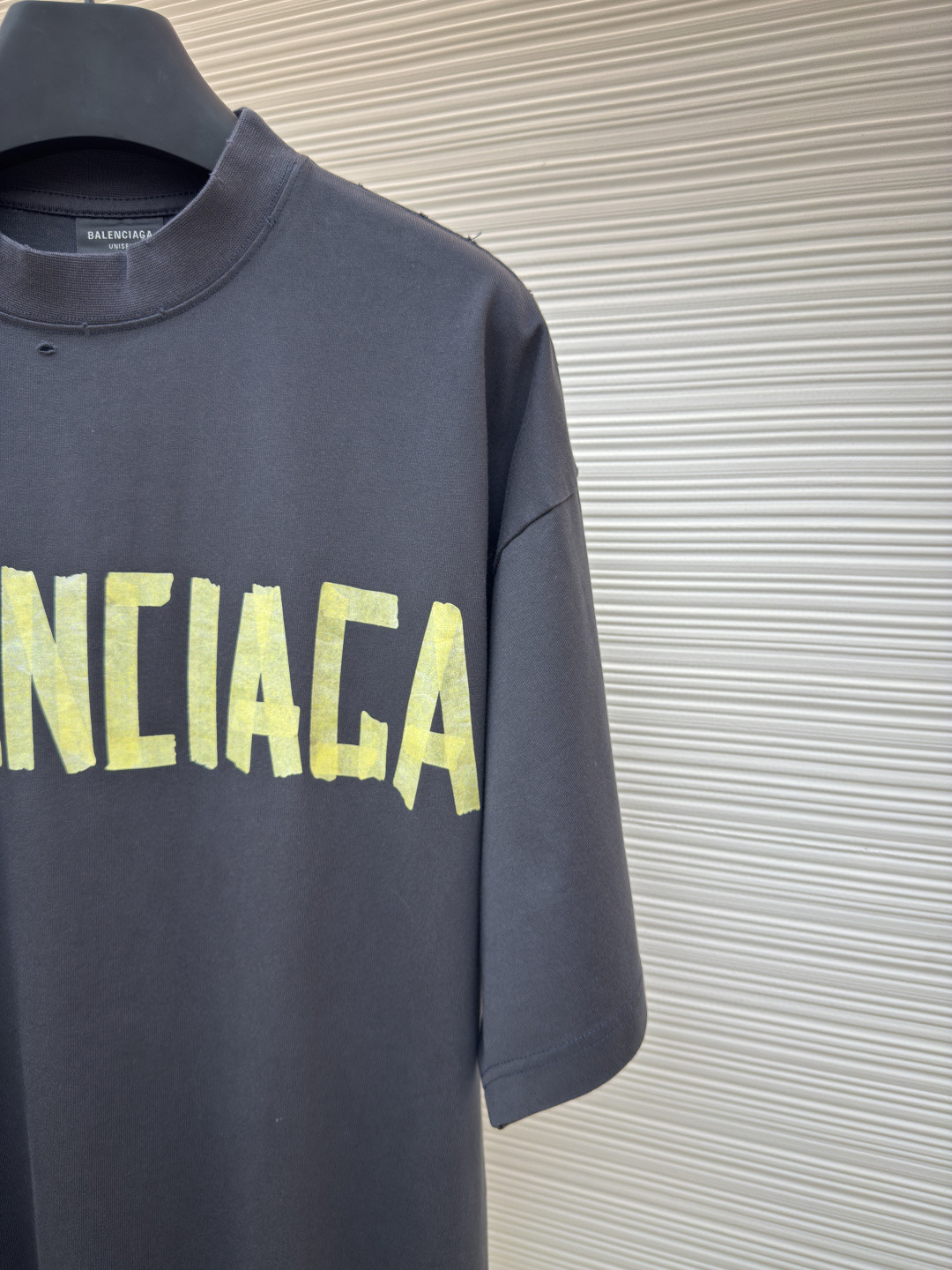 Balenciaga 巴黎世家 美纹纸胶带短袖 T恤 圆领 夏季 绿色 灰色 黑色 白色 做旧黑 黄黑色 黑色 深绿色 A0 739784TOVA92942