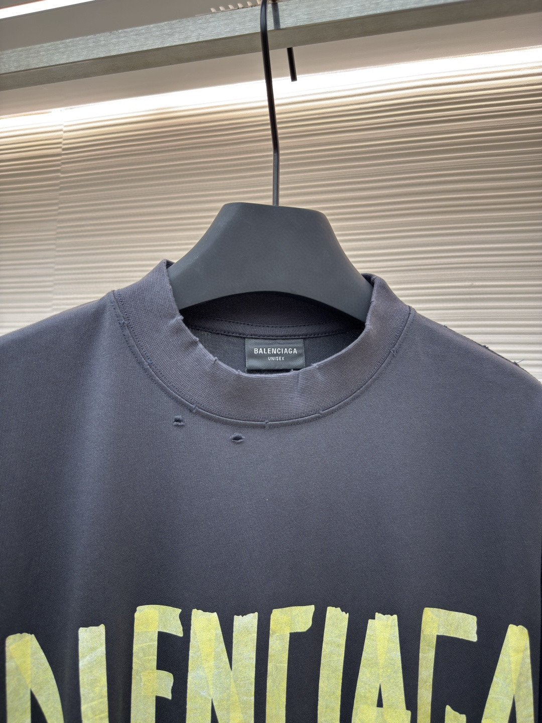 Balenciaga 巴黎世家 美纹纸胶带短袖 T恤 圆领 夏季 绿色 灰色 黑色 白色 做旧黑 黄黑色 黑色 深绿色 A0 739784TOVA92942