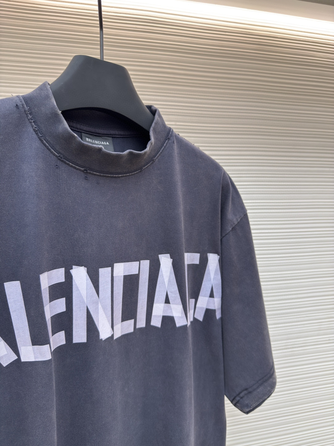 Balenciaga 巴黎世家 美纹纸胶带短袖 T恤 圆领 夏季 绿色 灰色 黑色 白色 做旧黑 黄黑色 黑色 深绿色 A0 739784TOVA92942
