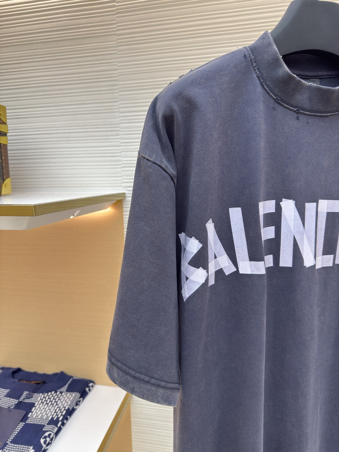 Balenciaga 巴黎世家 美纹纸胶带短袖 T恤 圆领 夏季 绿色 灰色 黑色 白色 做旧黑 黄黑色 黑色 深绿色 A0 739784TOVA92942