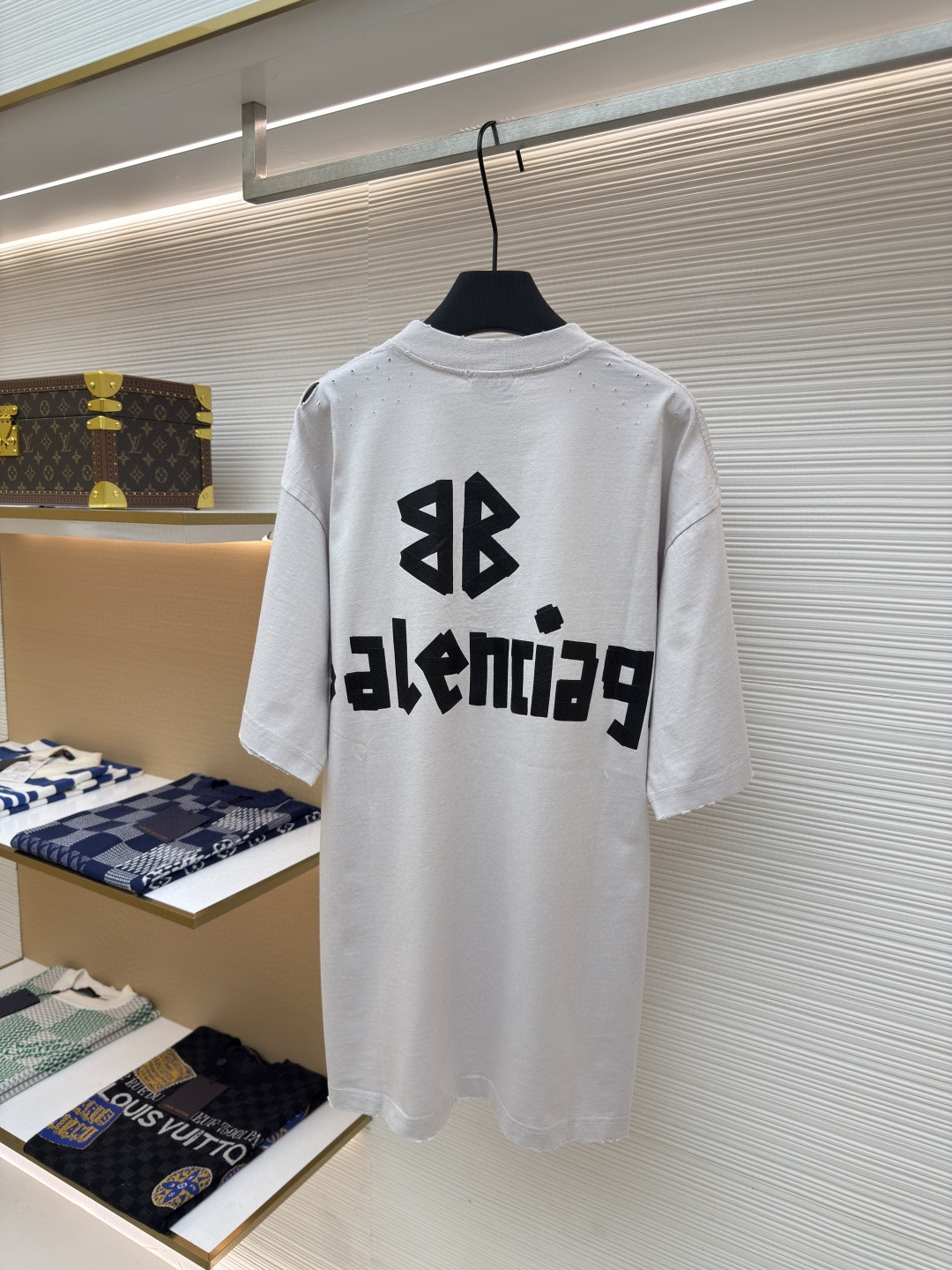 Balenciaga 巴黎世家 美纹纸胶带短袖 T恤 圆领 夏季 绿色 灰色 黑色 白色 做旧黑 黄黑色 黑色 深绿色 A0 739784TOVA92942