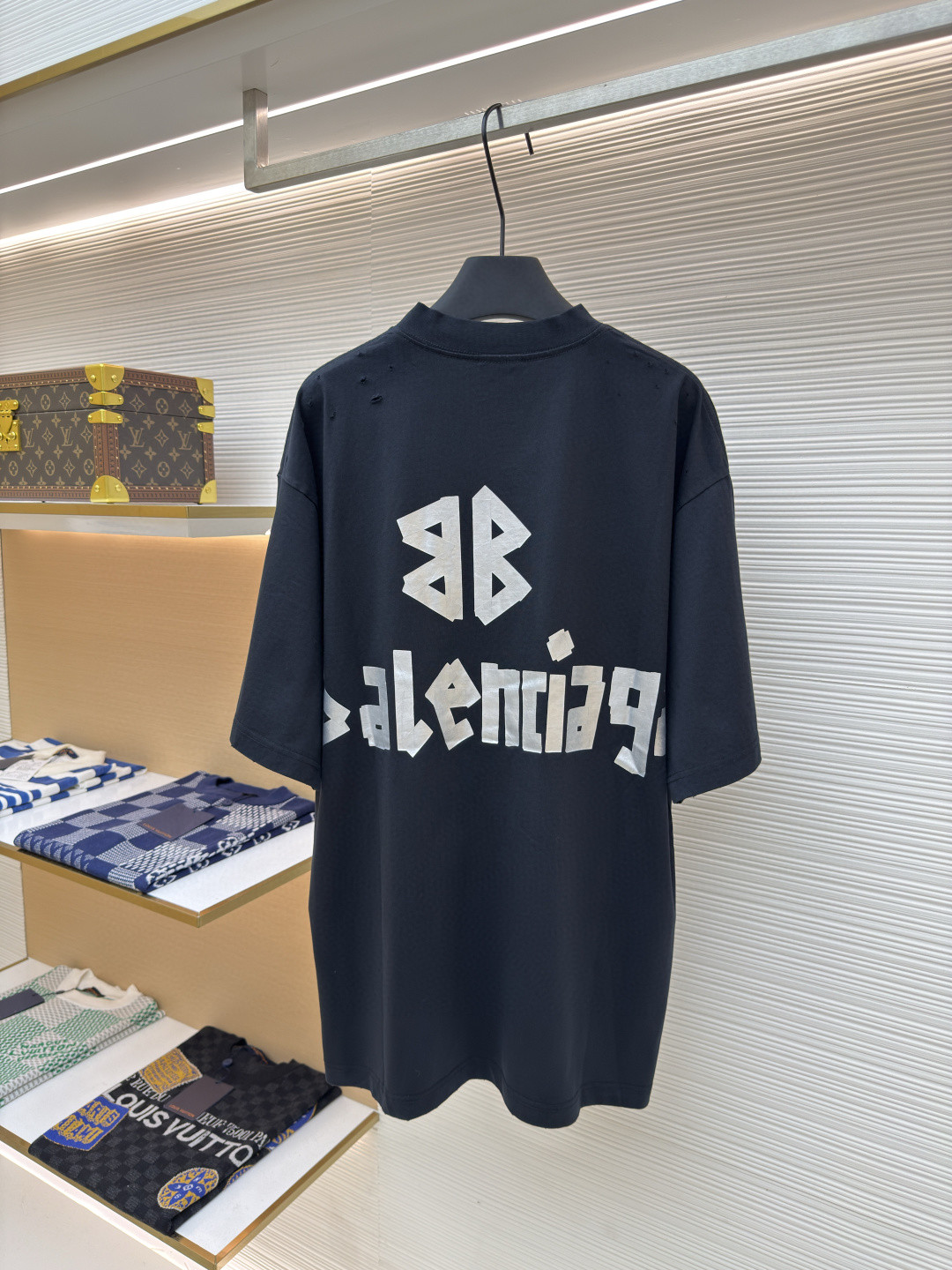 Balenciaga 巴黎世家 美纹纸胶带短袖 T恤 圆领 夏季 绿色 灰色 黑色 白色 做旧黑 黄黑色 黑色 深绿色 A0 739784TOVA92942