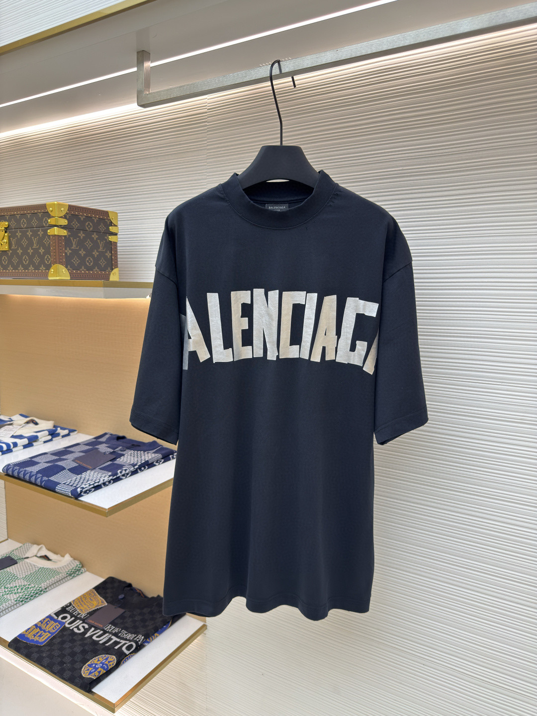 Balenciaga 巴黎世家 美纹纸胶带短袖 T恤 圆领 夏季 绿色 灰色 黑色 白色 做旧黑 黄黑色 黑色 深绿色 A0 739784TOVA92942