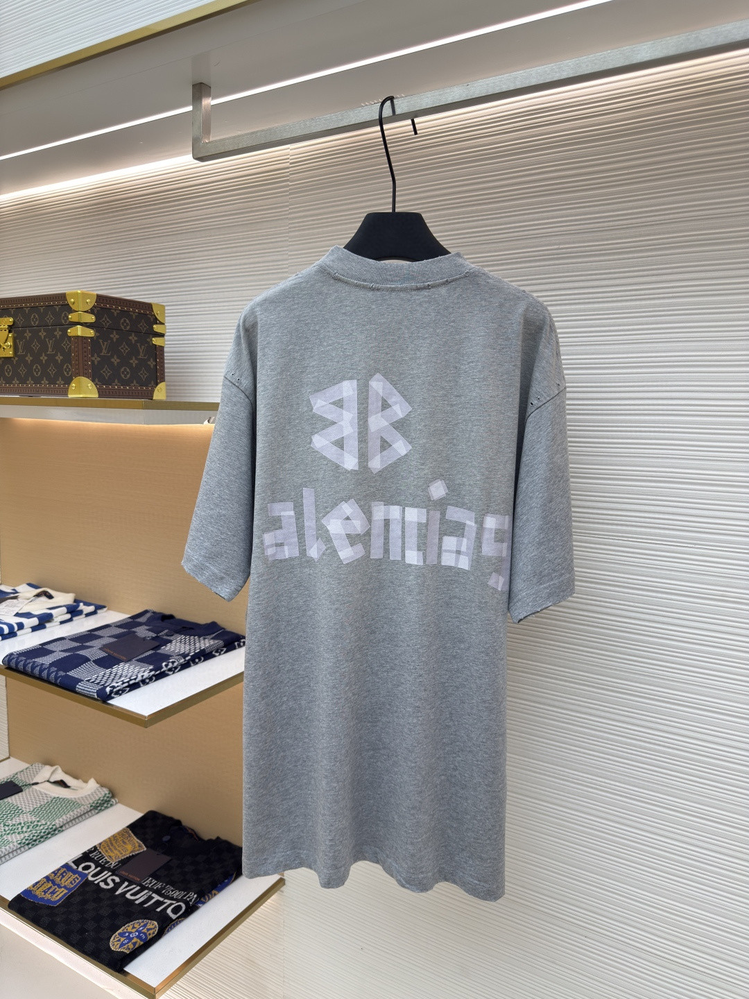 Balenciaga 巴黎世家 美纹纸胶带短袖 T恤 圆领 夏季 绿色 灰色 黑色 白色 做旧黑 黄黑色 黑色 深绿色 A0 739784TOVA92942