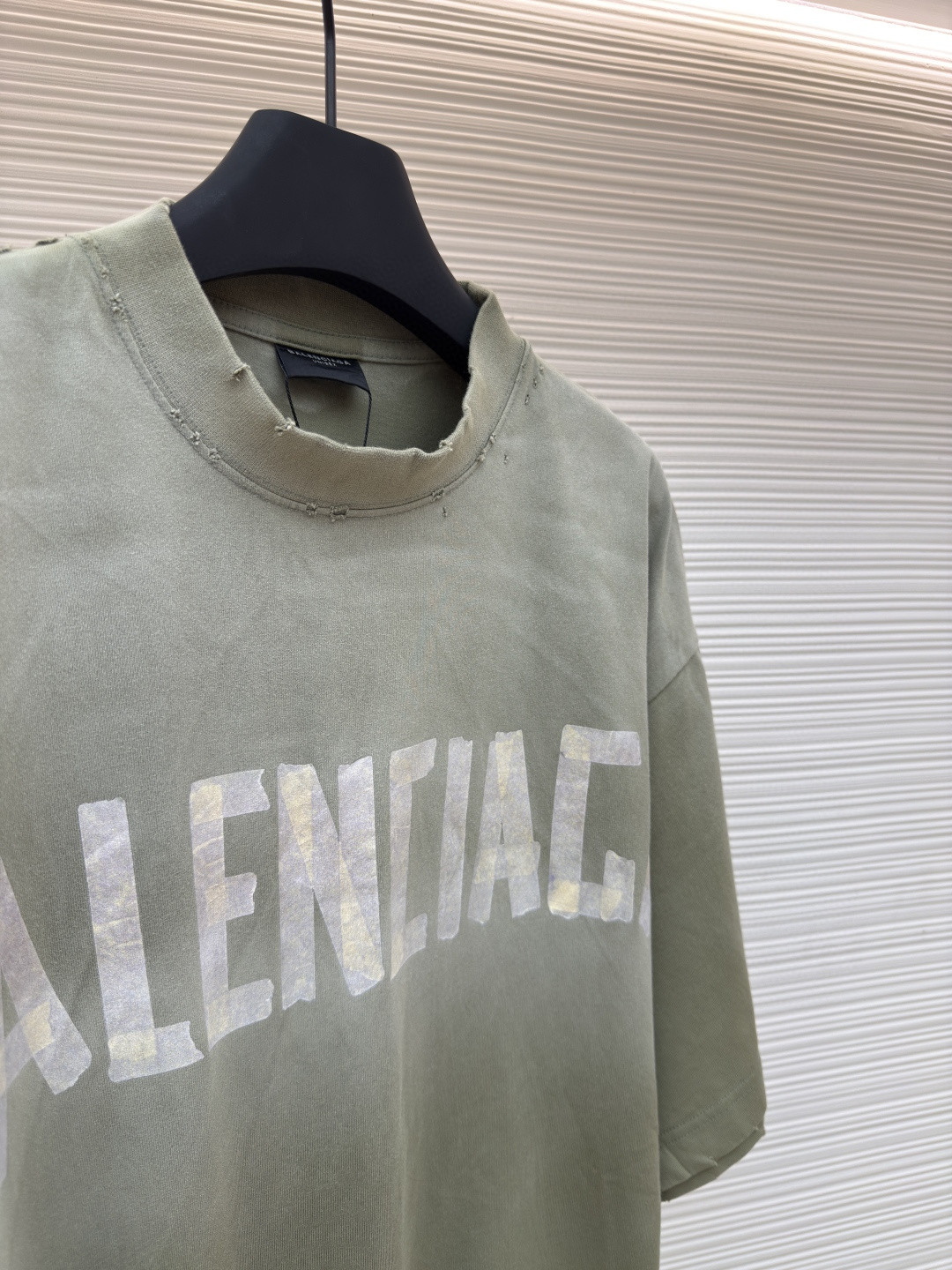 Balenciaga 巴黎世家 美纹纸胶带短袖 T恤 圆领 夏季 绿色 灰色 黑色 白色 做旧黑 黄黑色 黑色 深绿色 A0 739784TOVA92942