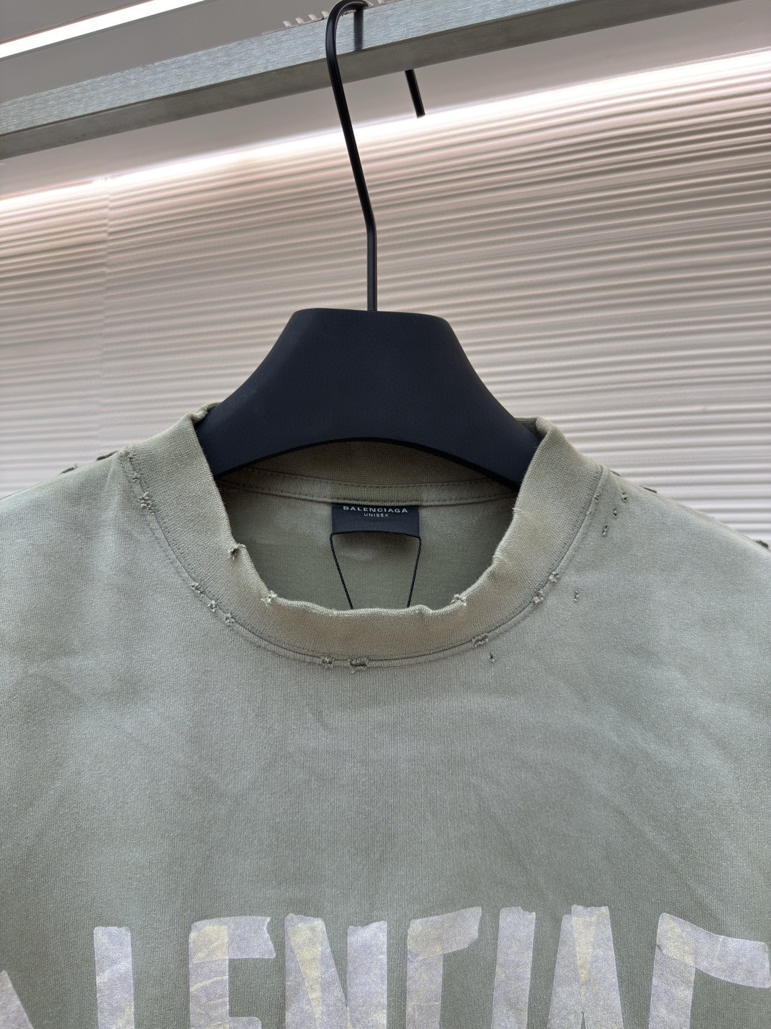 Balenciaga 巴黎世家 美纹纸胶带短袖 T恤 圆领 夏季 绿色 灰色 黑色 白色 做旧黑 黄黑色 黑色 深绿色 A0 739784TOVA92942