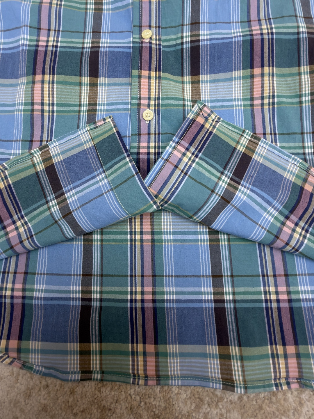 Ralph Lauren 拉夫劳伦 刺绣小马彩色格子衬衫 外套 长袖 蓝色 B0 710P06020-007