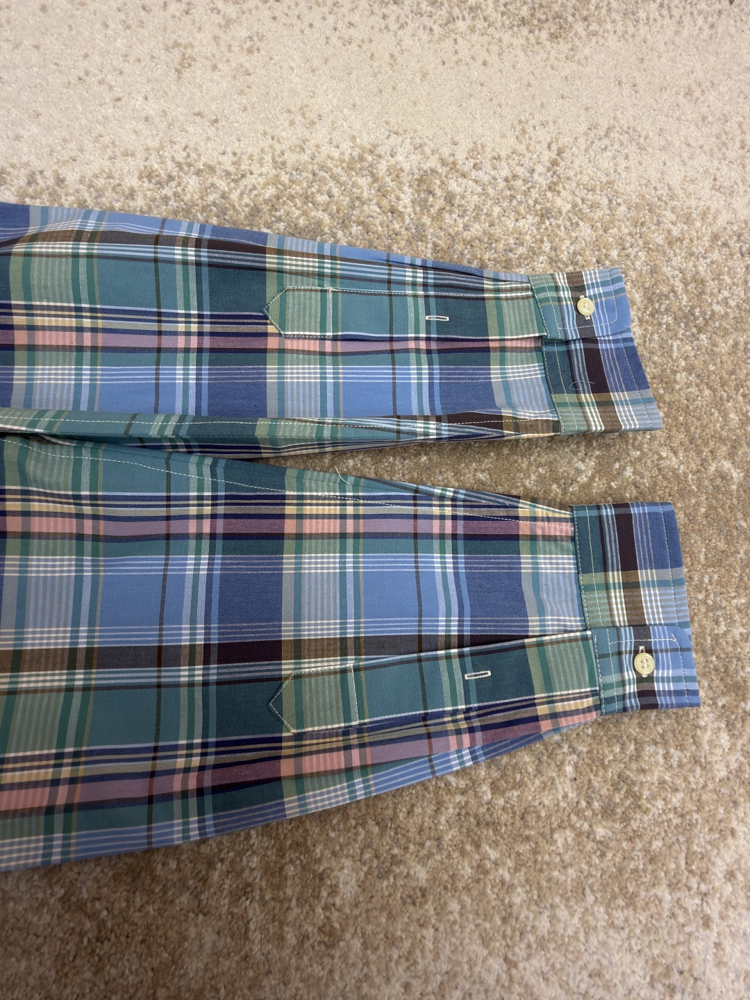 Ralph Lauren 拉夫劳伦 刺绣小马彩色格子衬衫 外套 长袖 蓝色 B0 710P06020-007