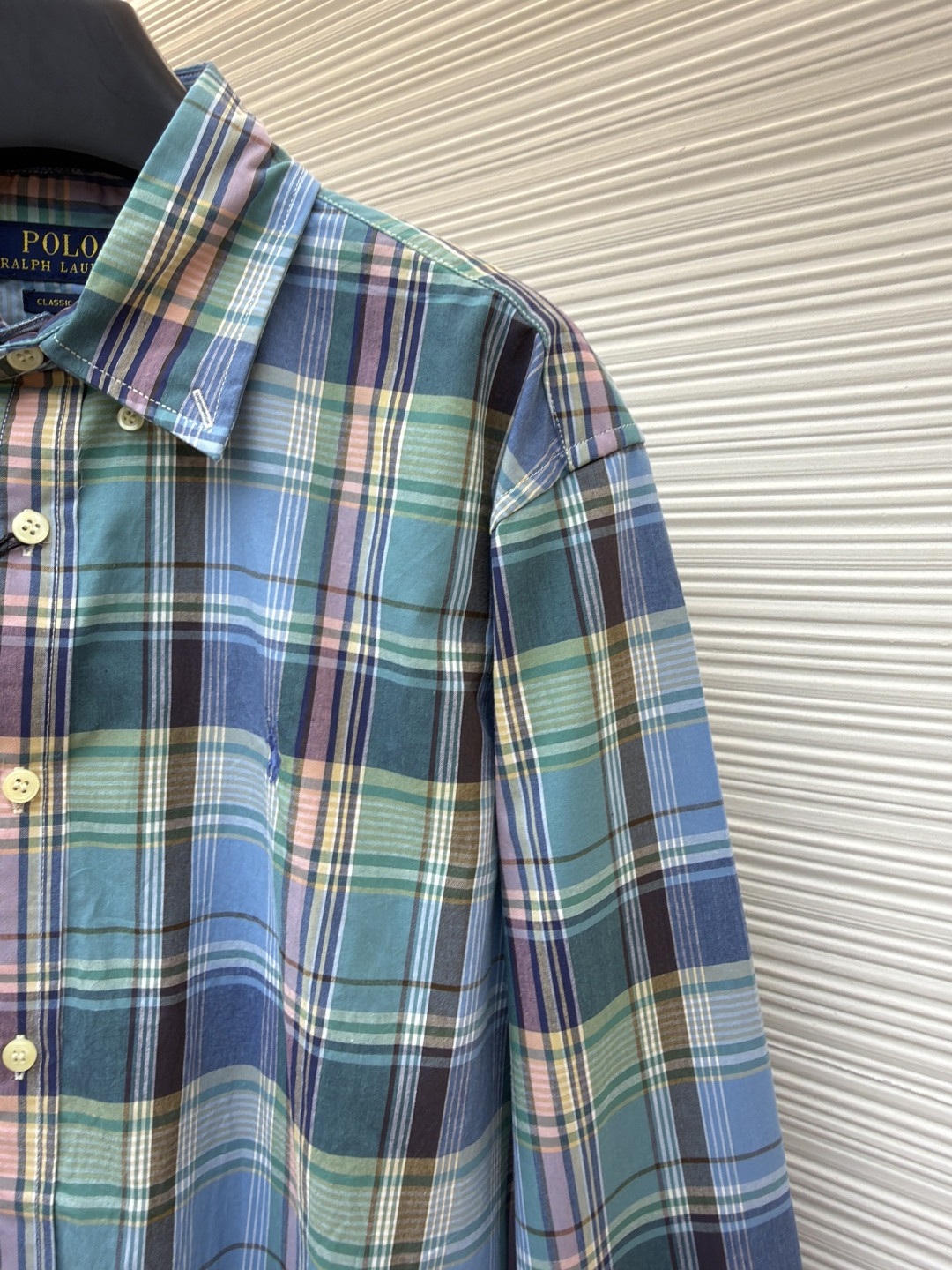 Ralph Lauren 拉夫劳伦 刺绣小马彩色格子衬衫 外套 长袖 蓝色 B0 710P06020-007