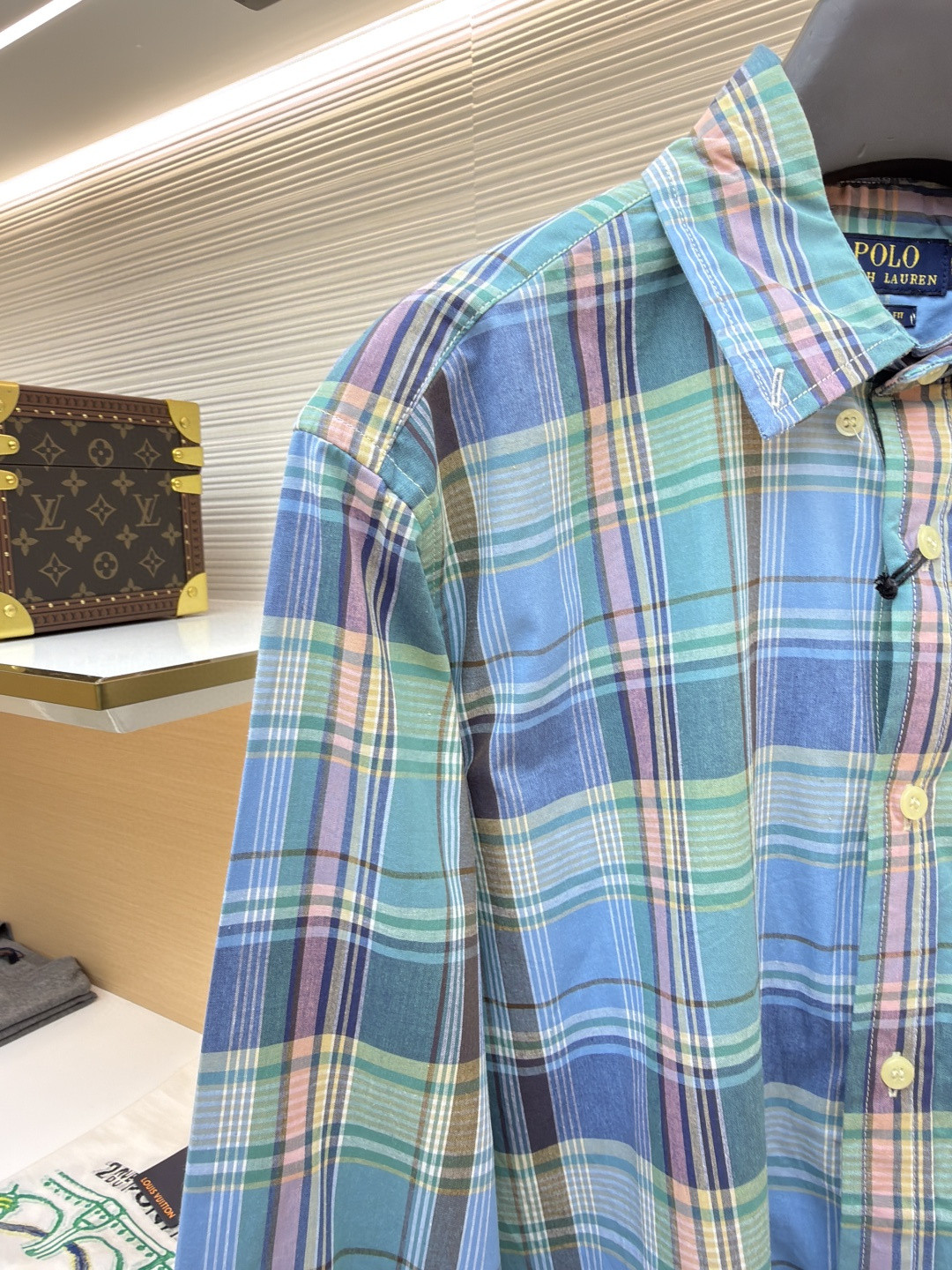 Ralph Lauren 拉夫劳伦 刺绣小马彩色格子衬衫 外套 长袖 蓝色 B0 710P06020-007