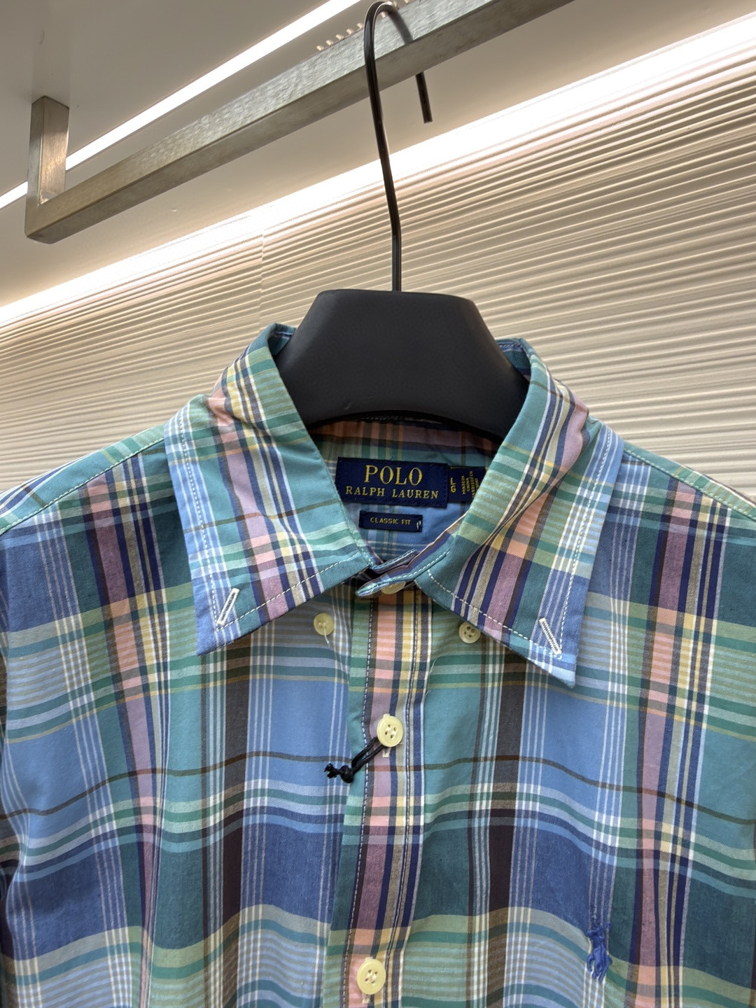 Ralph Lauren 拉夫劳伦 刺绣小马彩色格子衬衫 外套 长袖 蓝色 B0 710P06020-007