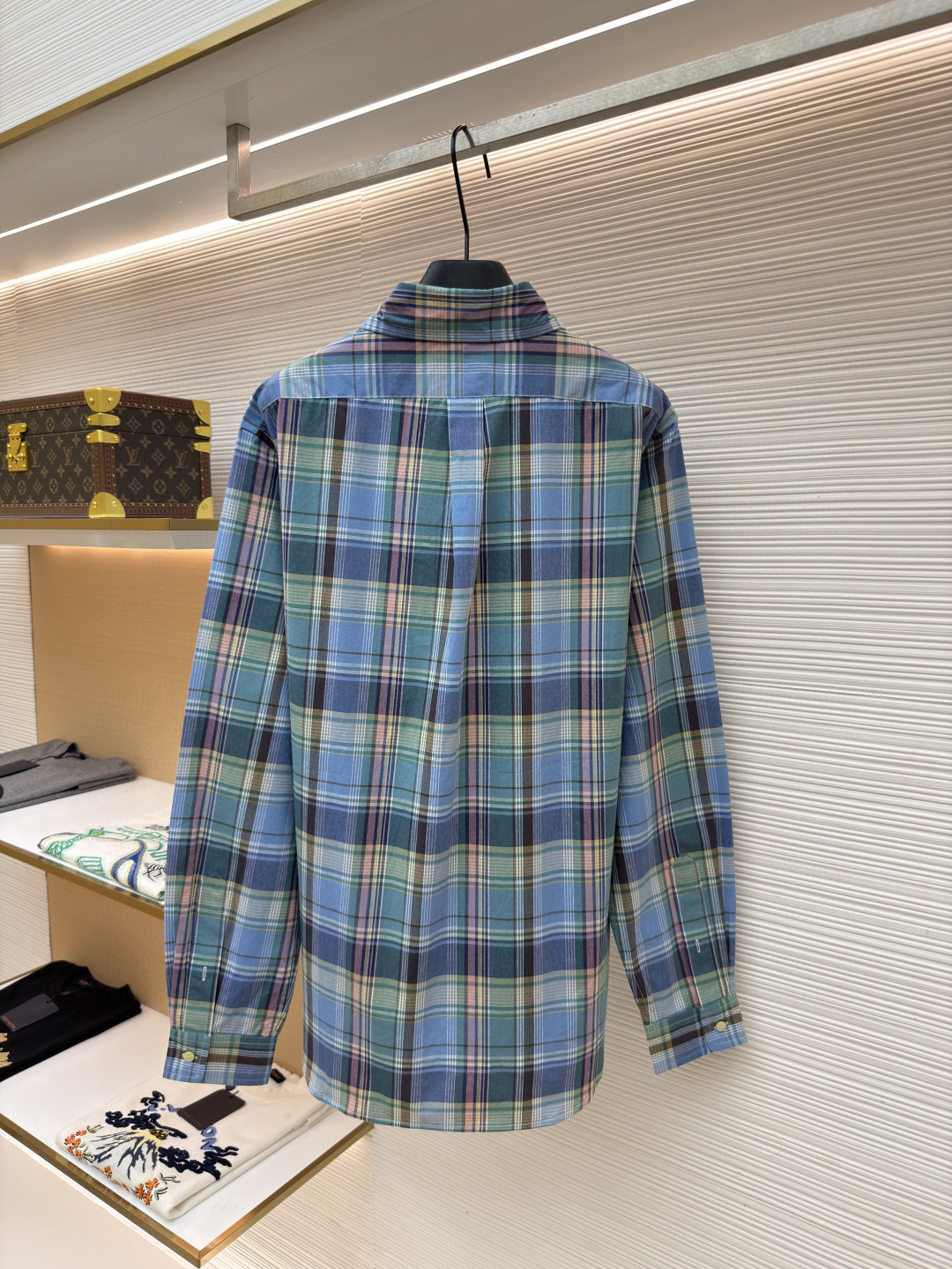 Ralph Lauren 拉夫劳伦 刺绣小马彩色格子衬衫 外套 长袖 蓝色 B0 710P06020-007