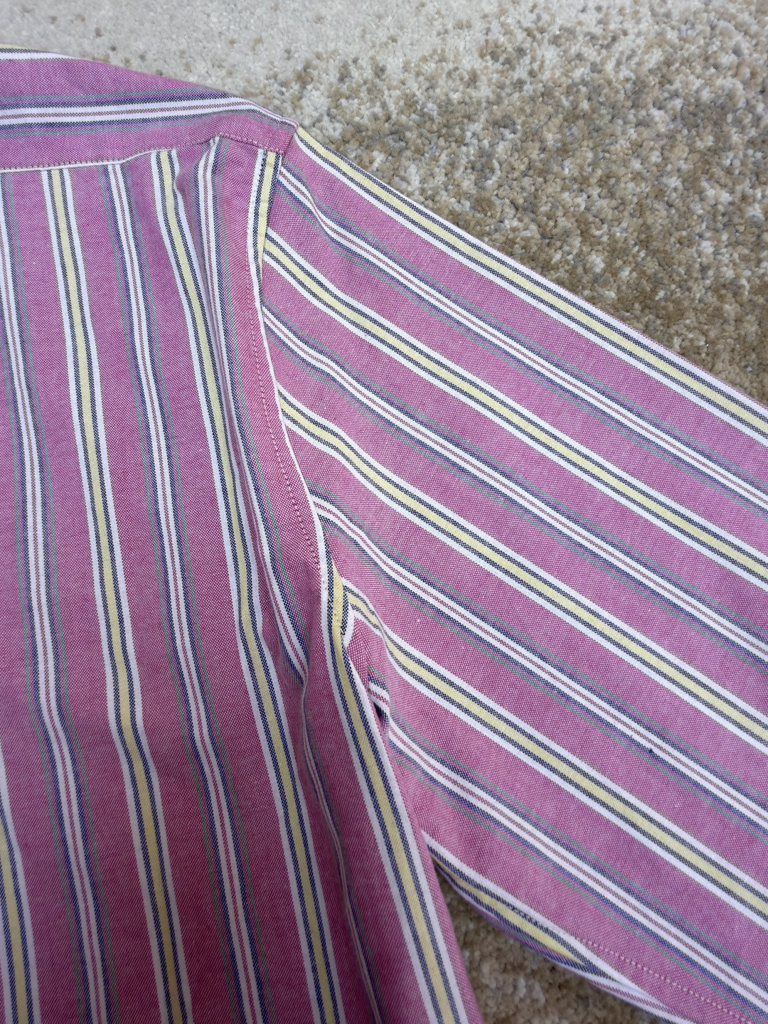 Ralph Lauren 拉夫劳伦 刺绣小马彩色条纹衬衫 外套 长袖 粉色 B0 MNPOWOV16824822-650