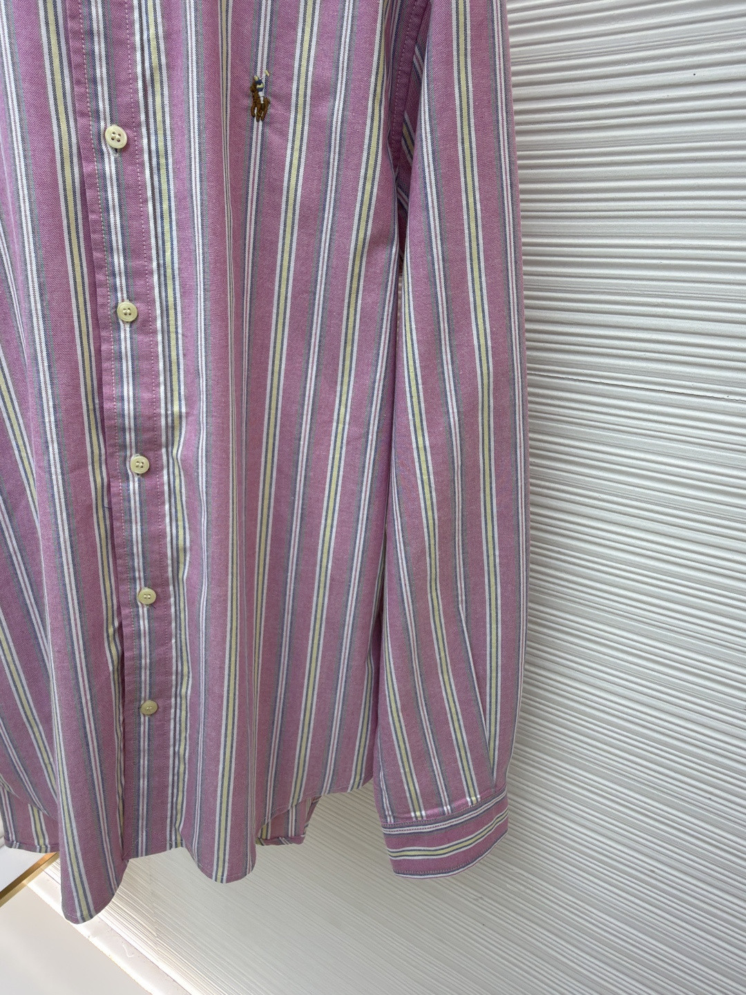 Ralph Lauren 拉夫劳伦 刺绣小马彩色条纹衬衫 外套 长袖 粉色 B0 MNPOWOV16824822-650