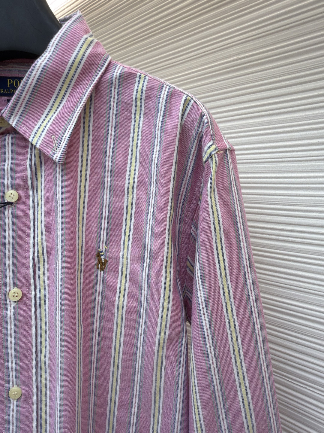 Ralph Lauren 拉夫劳伦 刺绣小马彩色条纹衬衫 外套 长袖 粉色 B0 MNPOWOV16824822-650