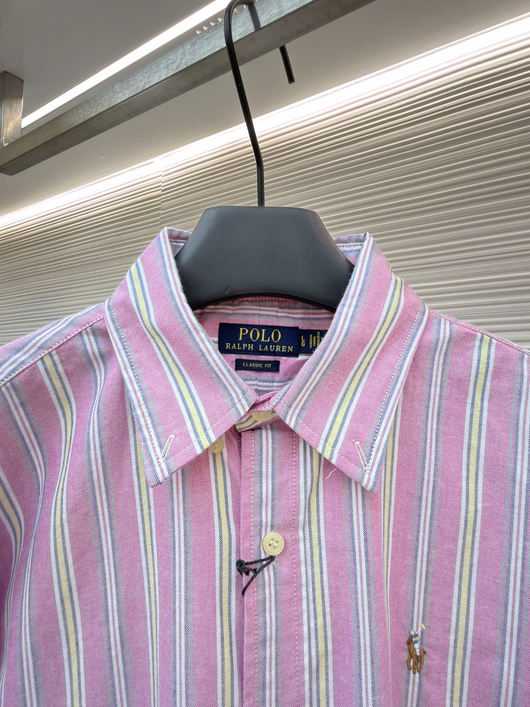 Ralph Lauren 拉夫劳伦 刺绣小马彩色条纹衬衫 外套 长袖 粉色 B0 MNPOWOV16824822-650